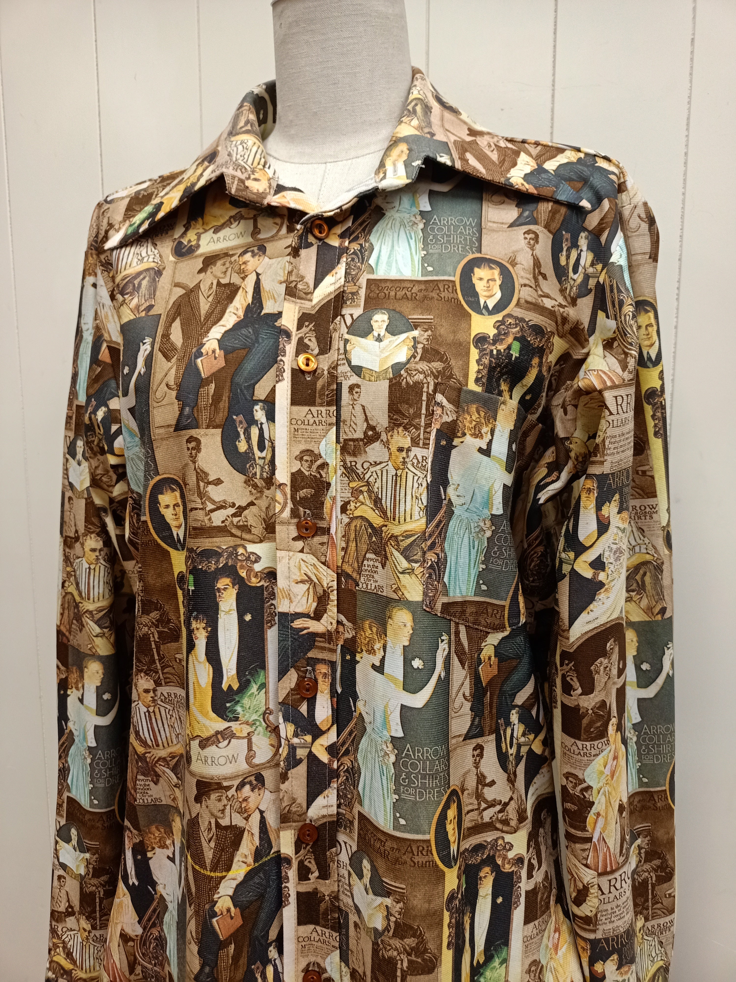 Vintage Mens Hardy Amies Collage Shirt