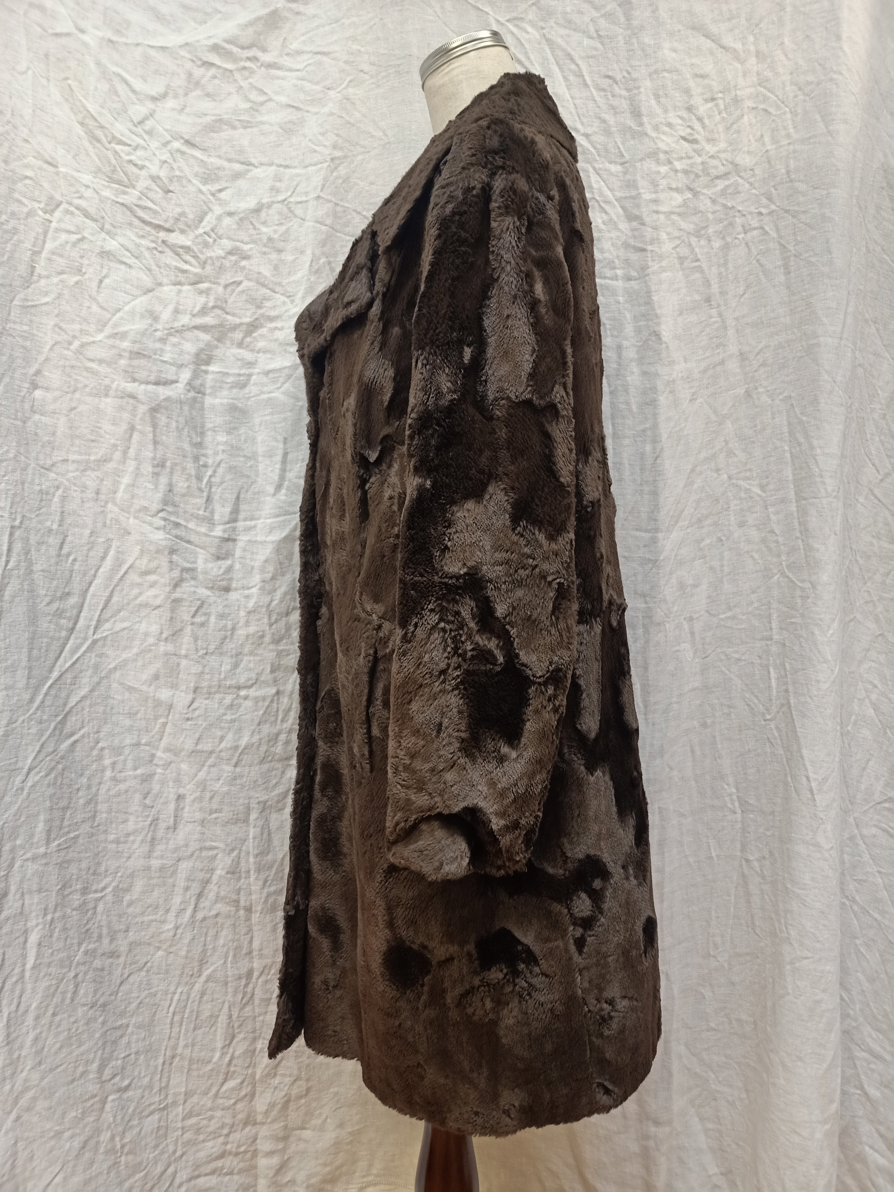 Textured Faux Fur Coat