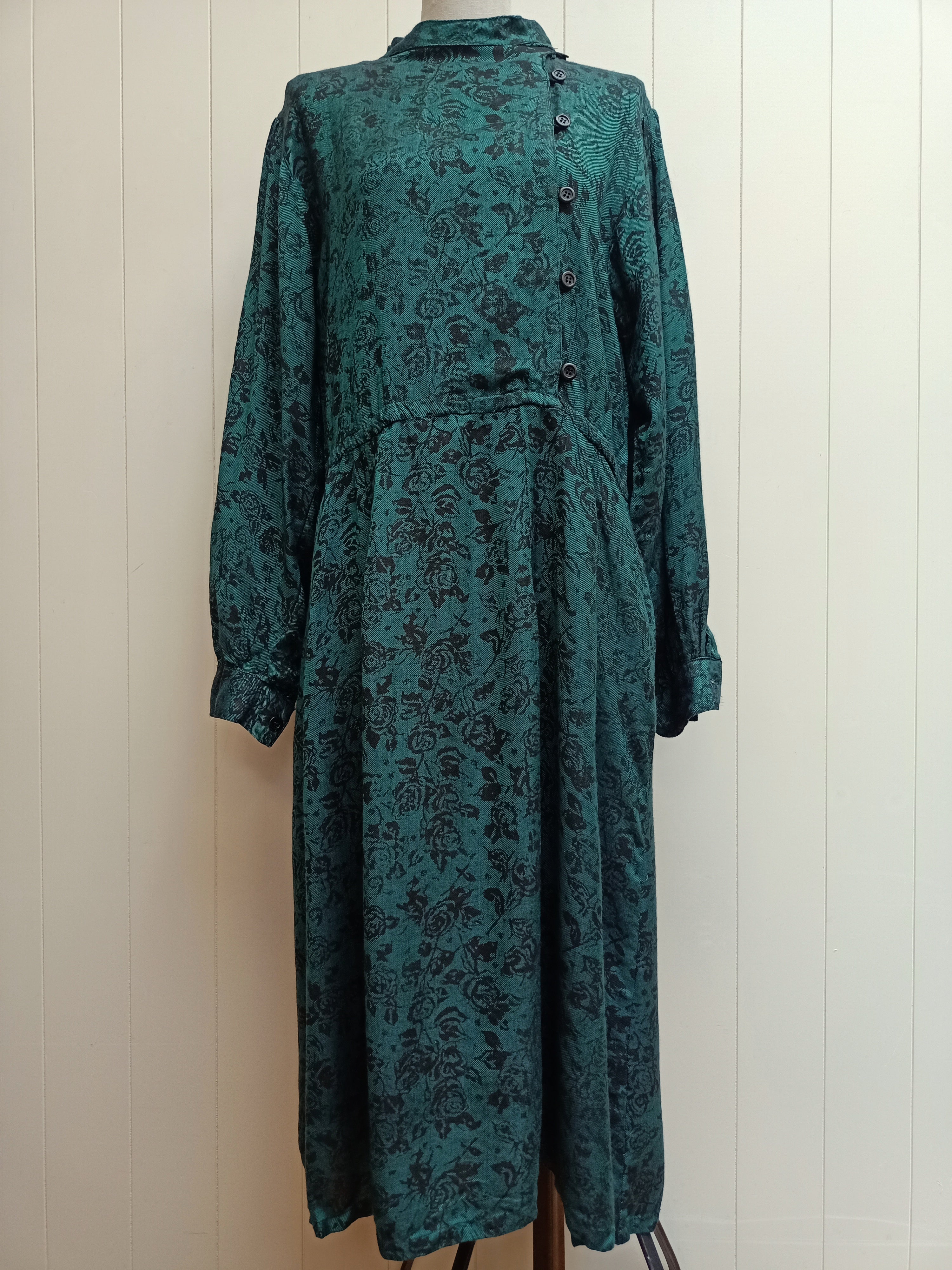 Vintage Teal Rose Dress