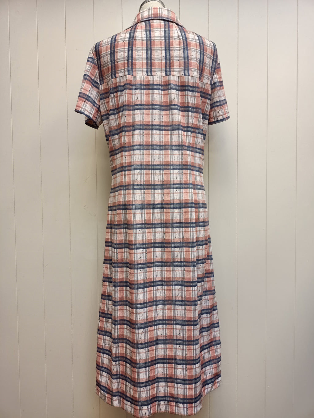 Vintage Peach Plaid Dress