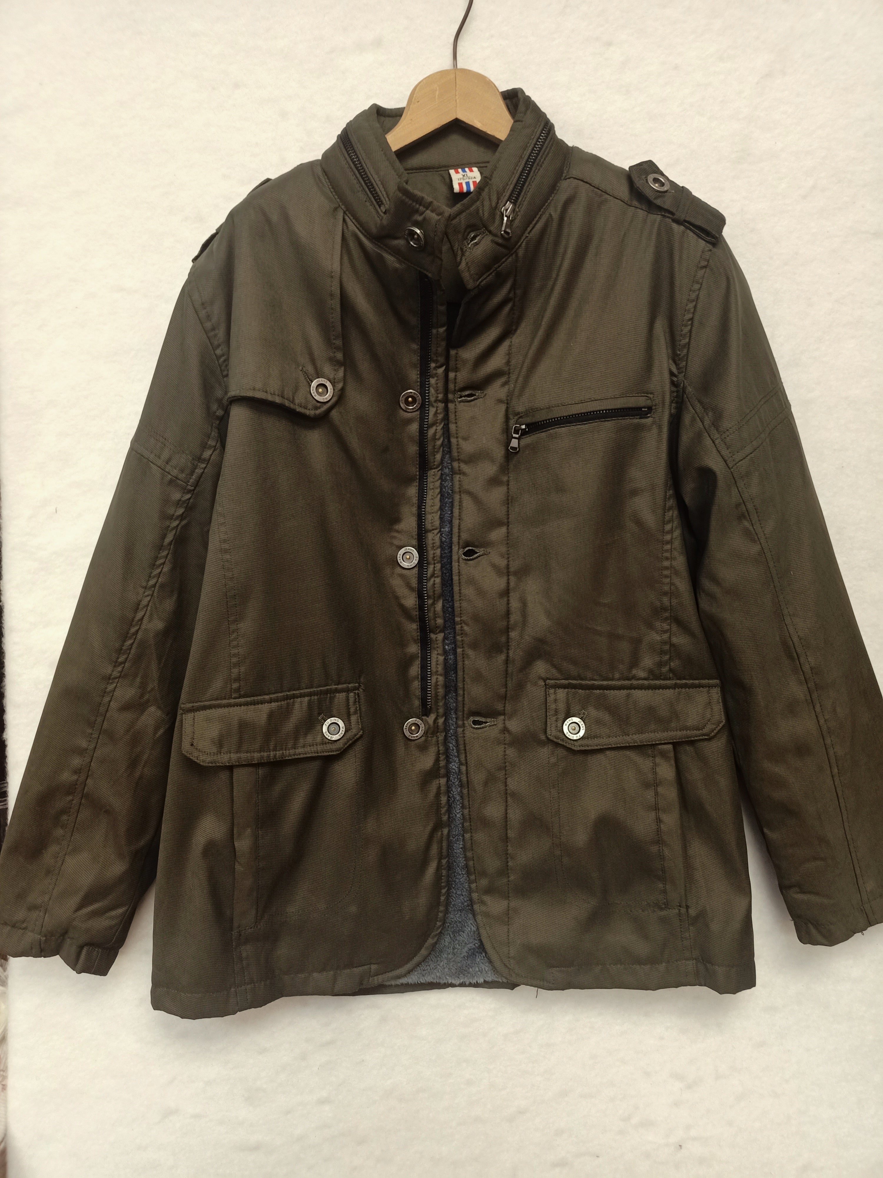 Dark Khaki Green Parka Jacket