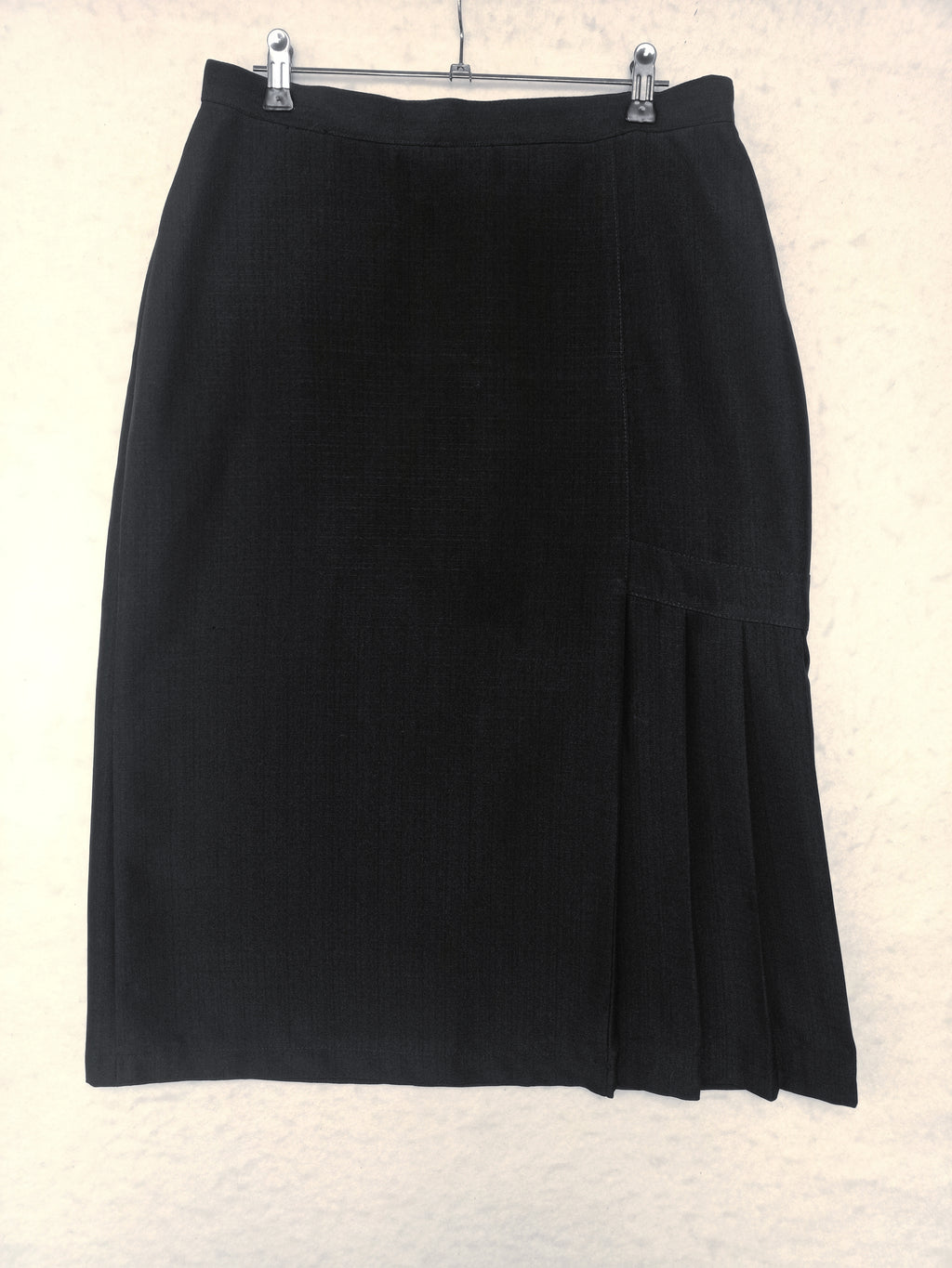 Vintage Black Pencil Side Pleat Skirt