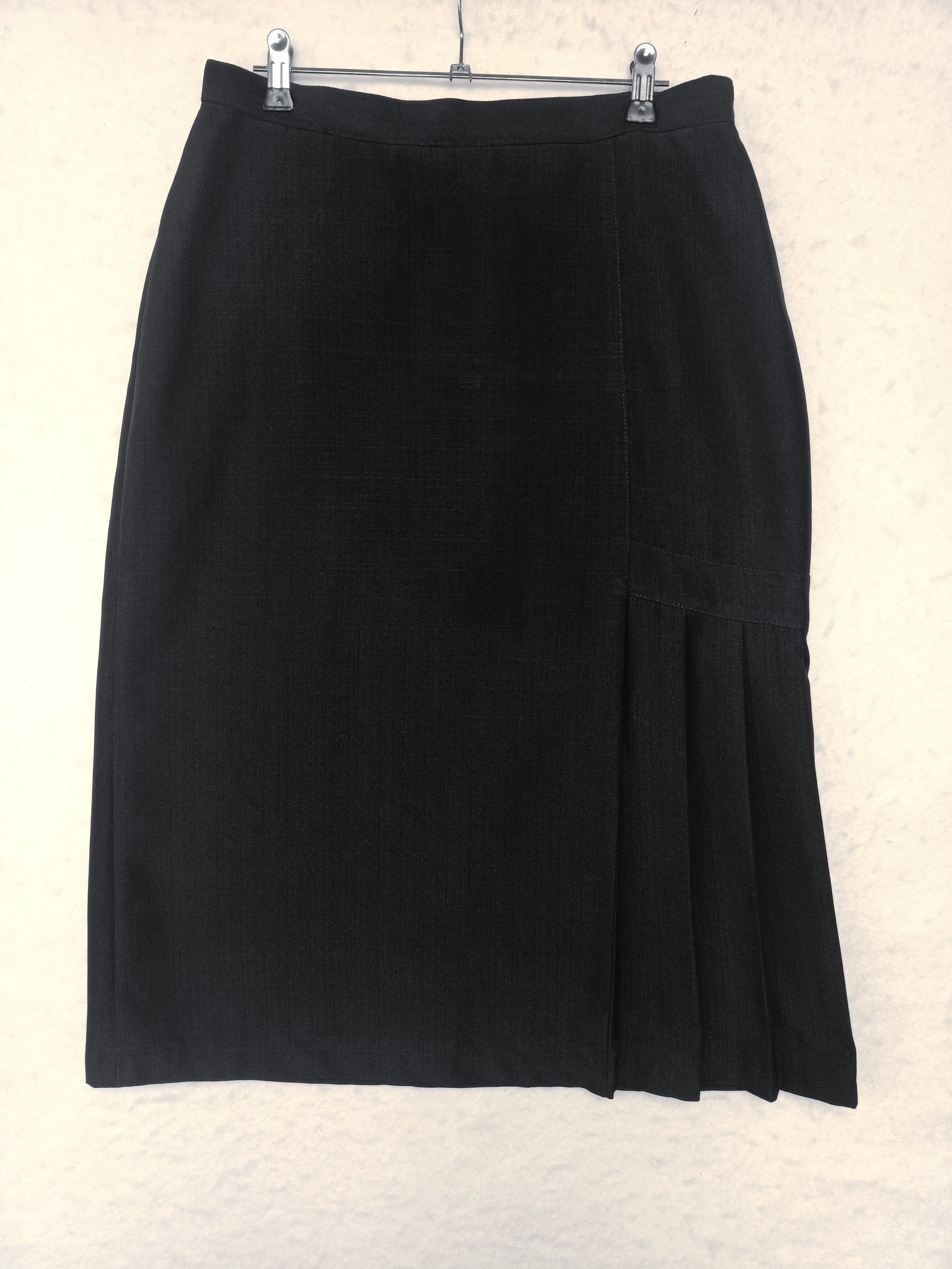 Vintage Black Pencil Side Pleat Skirt