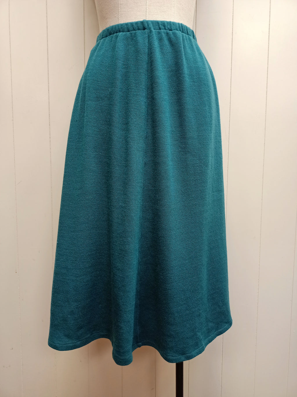 Vintage Teal Jersey Knit Skirt