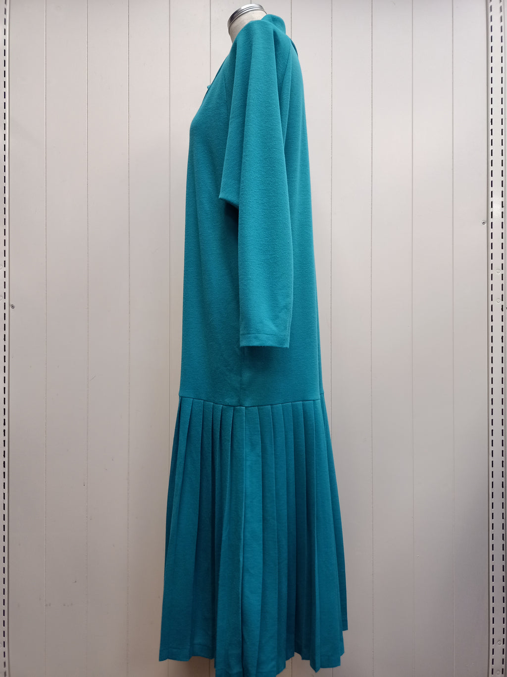 Vintage Teal Drop Waist Dress