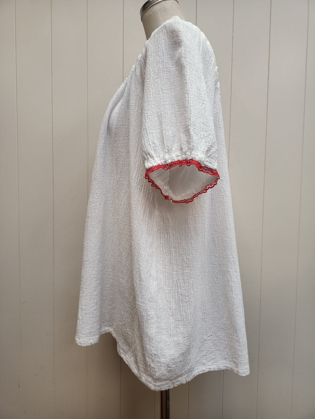 Vintage Red Trim Peasant Shirt