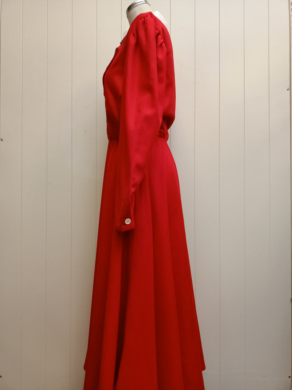Vintage Red & White Lapel Dress