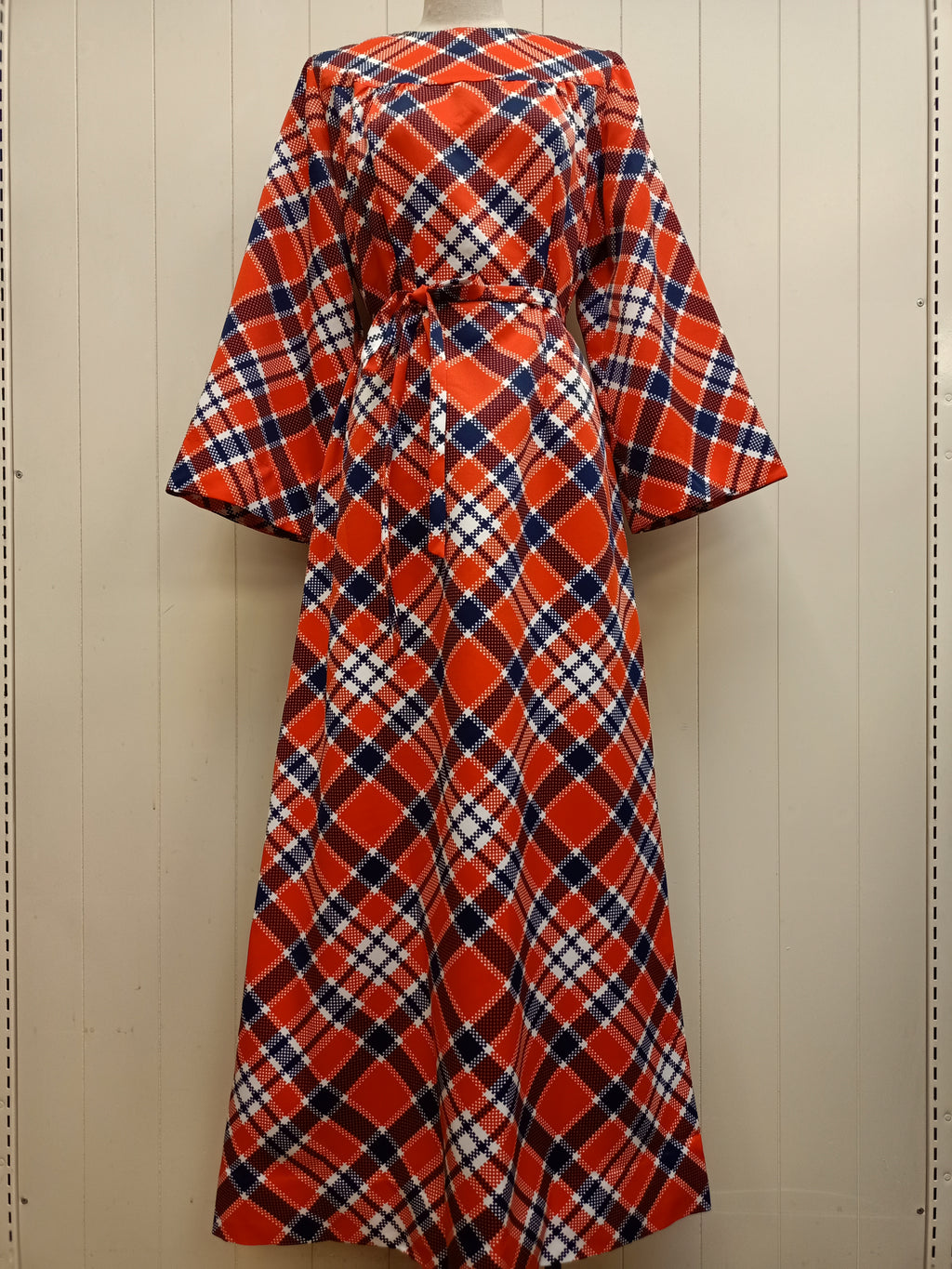Vintage Paradise Plaid Maxi Dress