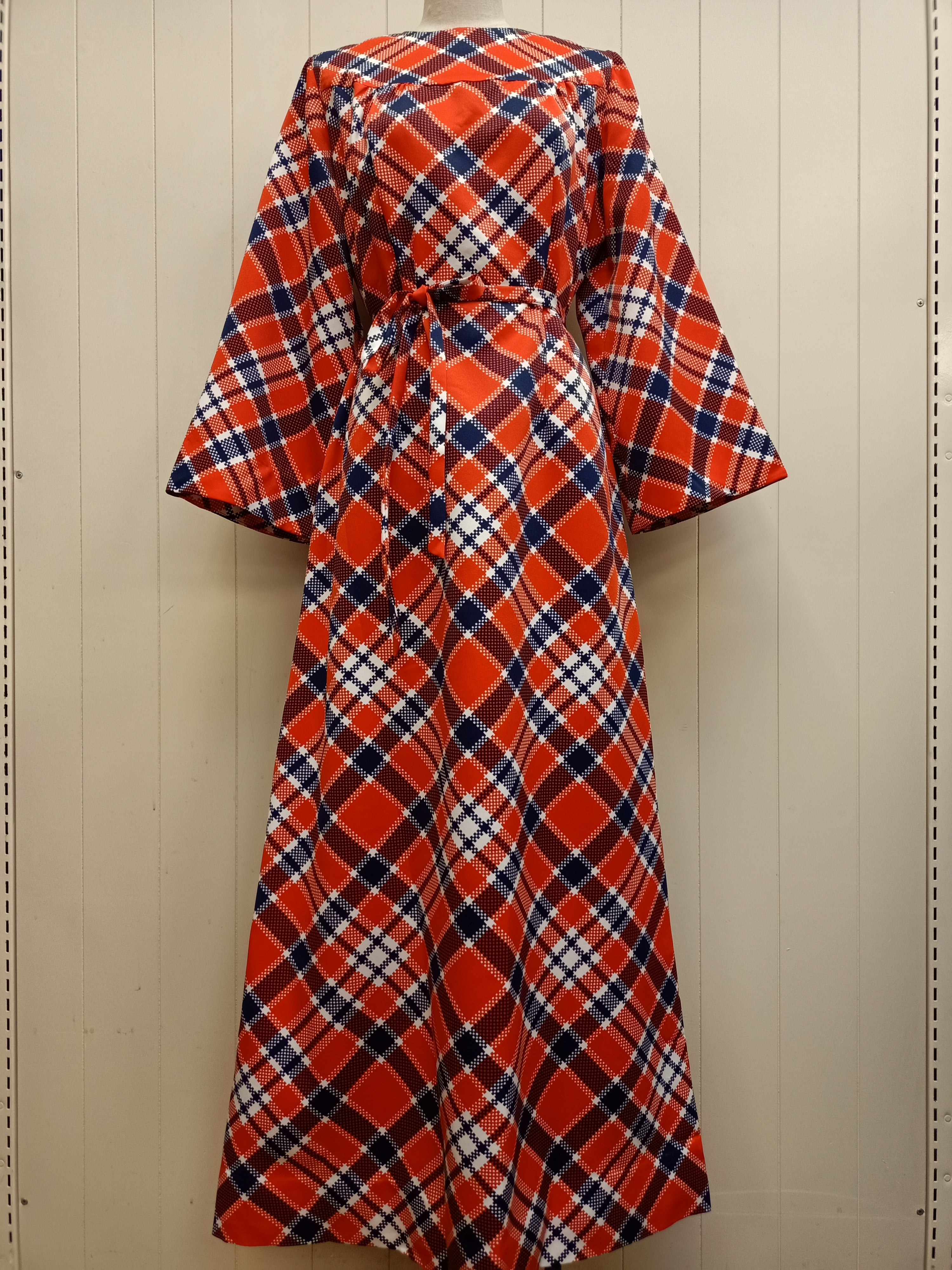 Vintage Paradise Plaid Maxi Dress