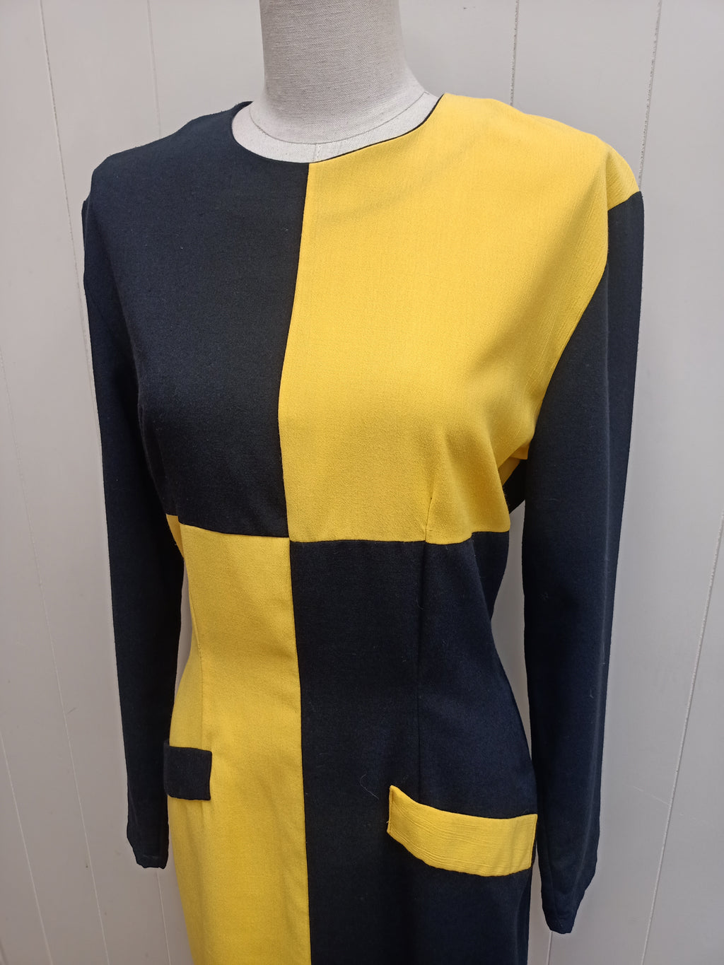 Vintage Paris Blues Colour Block Dress