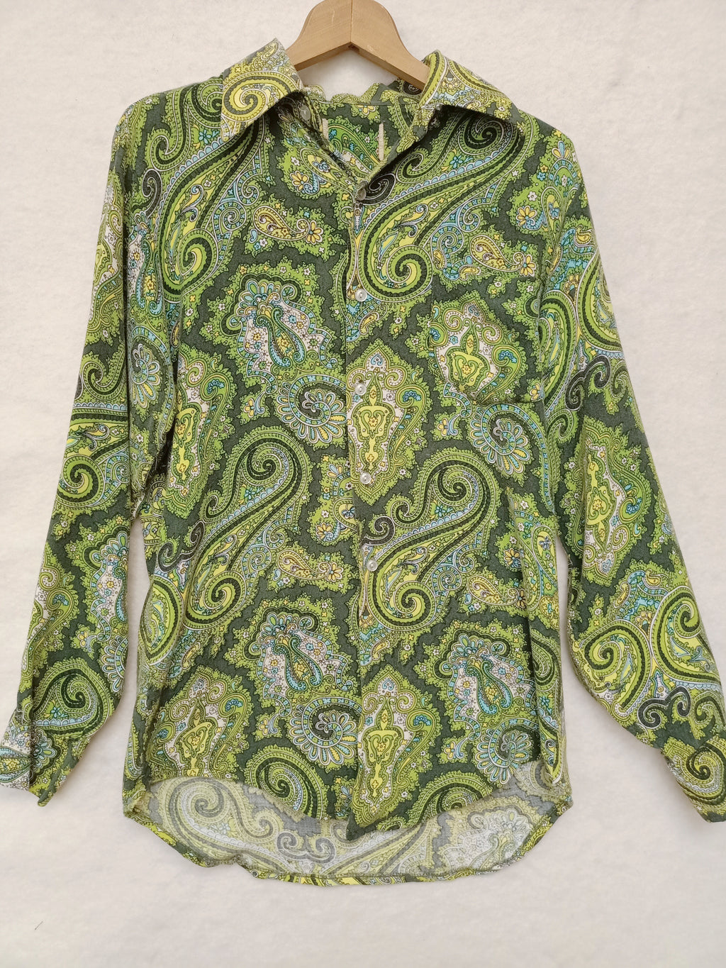 Vintage Paisley Green Shirt