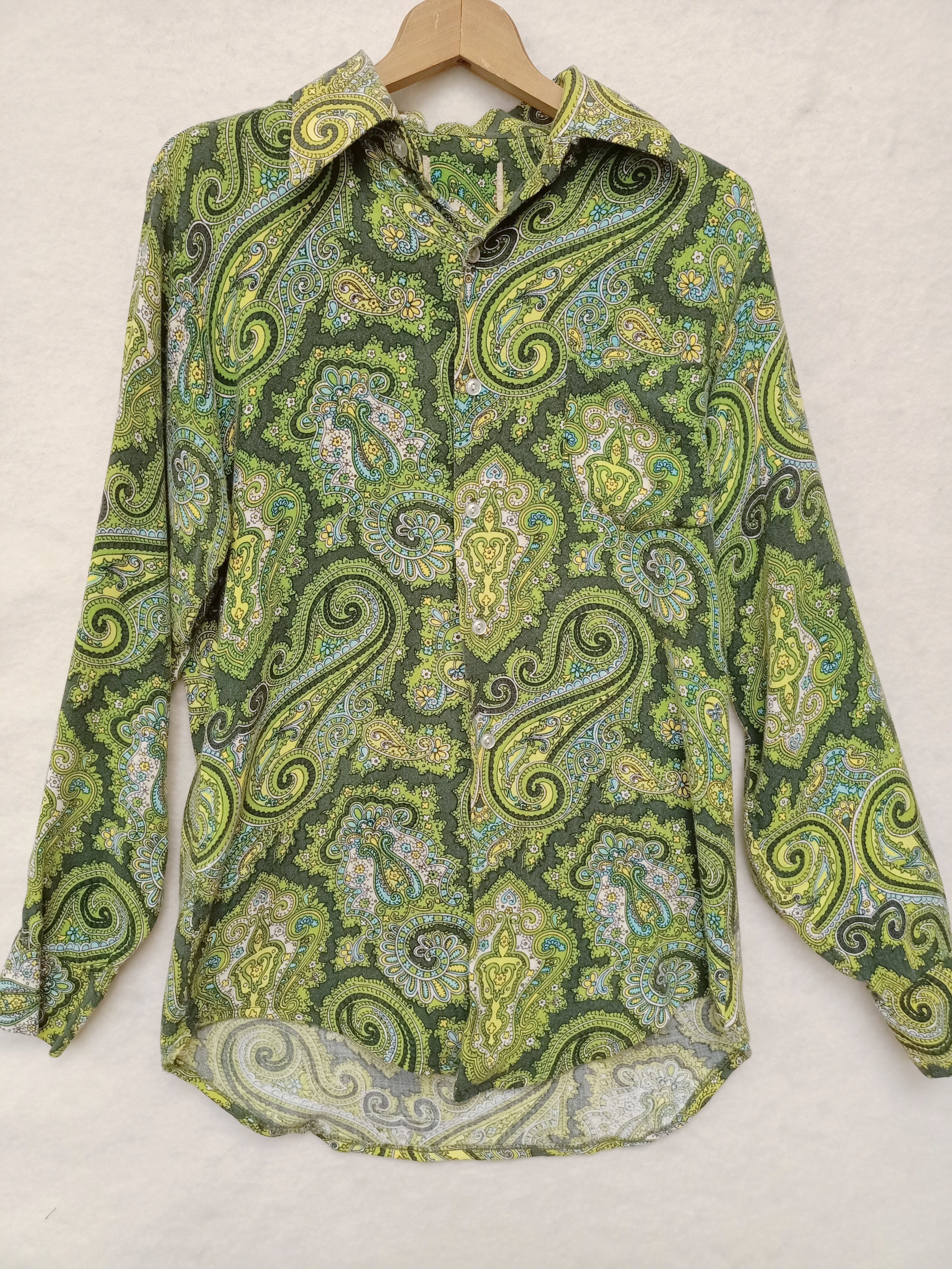 Vintage Paisley Green Shirt