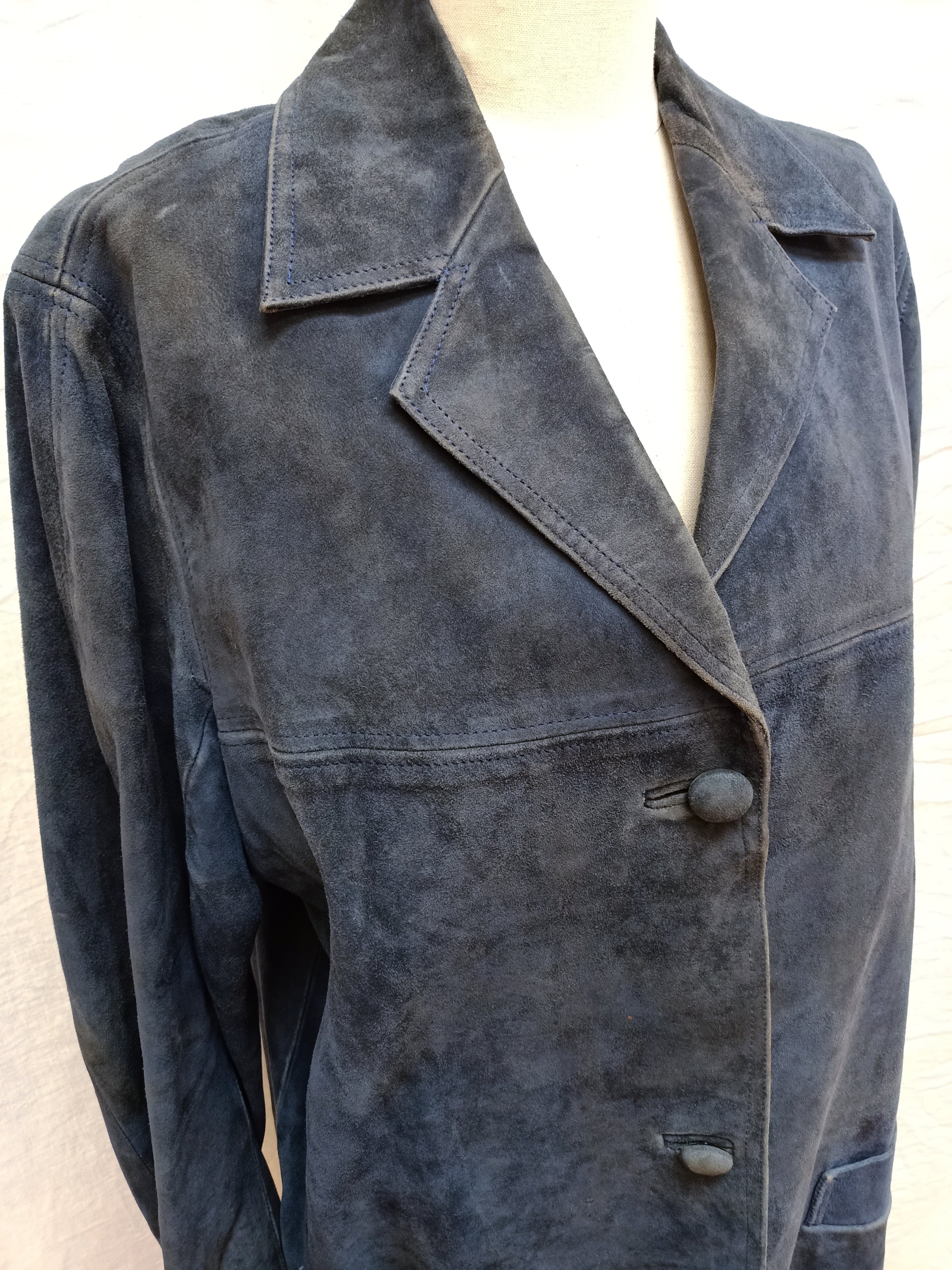 Vintage Navy Suede Jacket