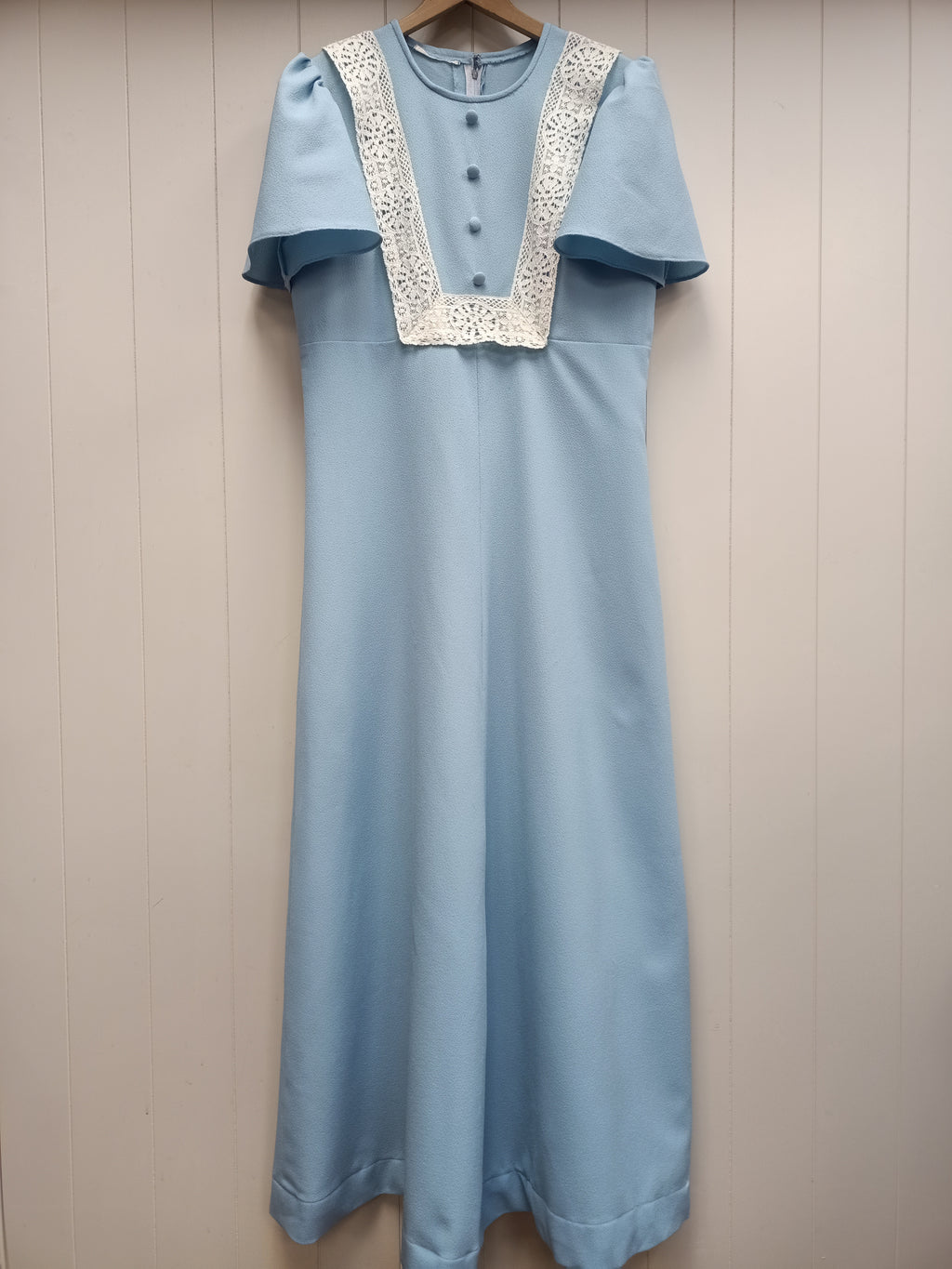 Vintage Pastel Blue Prairie Maxi Dress