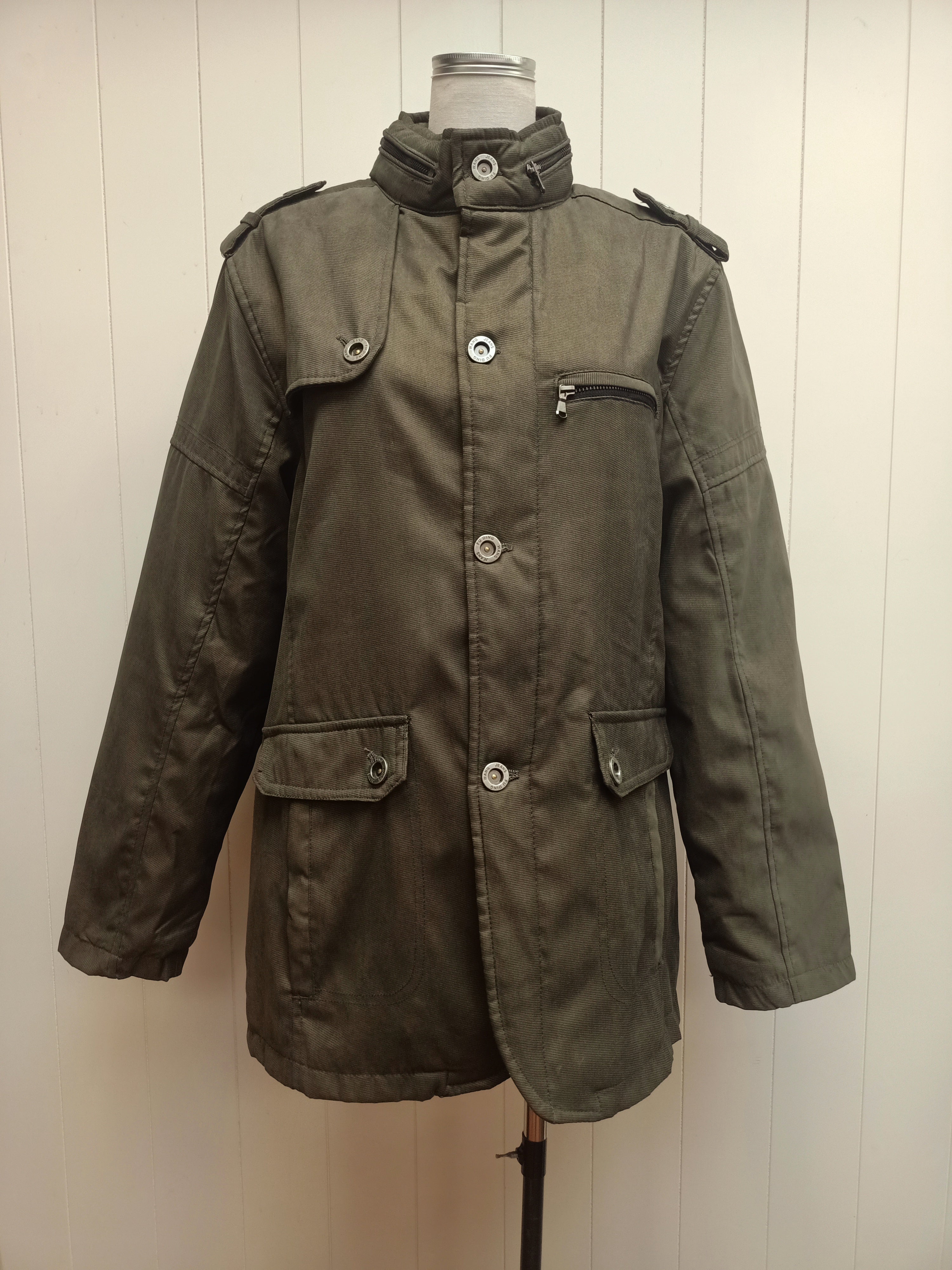 Dark Khaki Green Parka Jacket