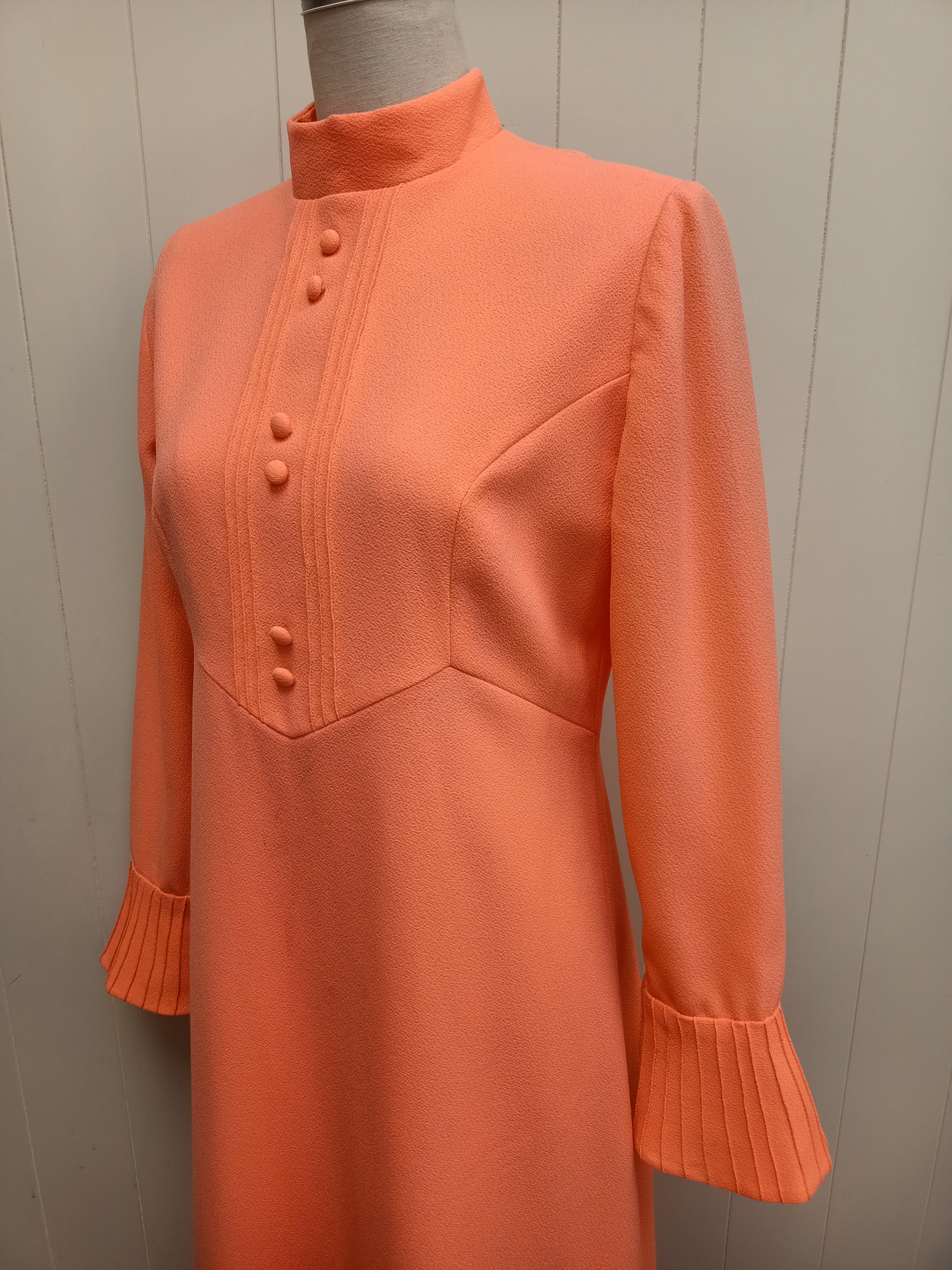 Vintage Neon Orange Maxi Dress