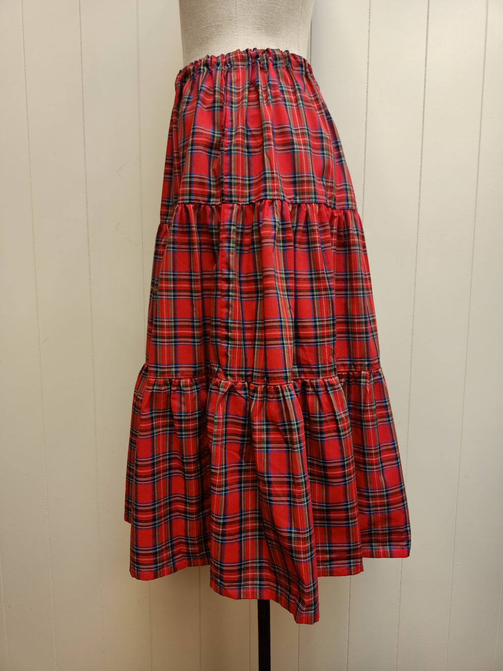 Vintage Plaid Tiered Skirt