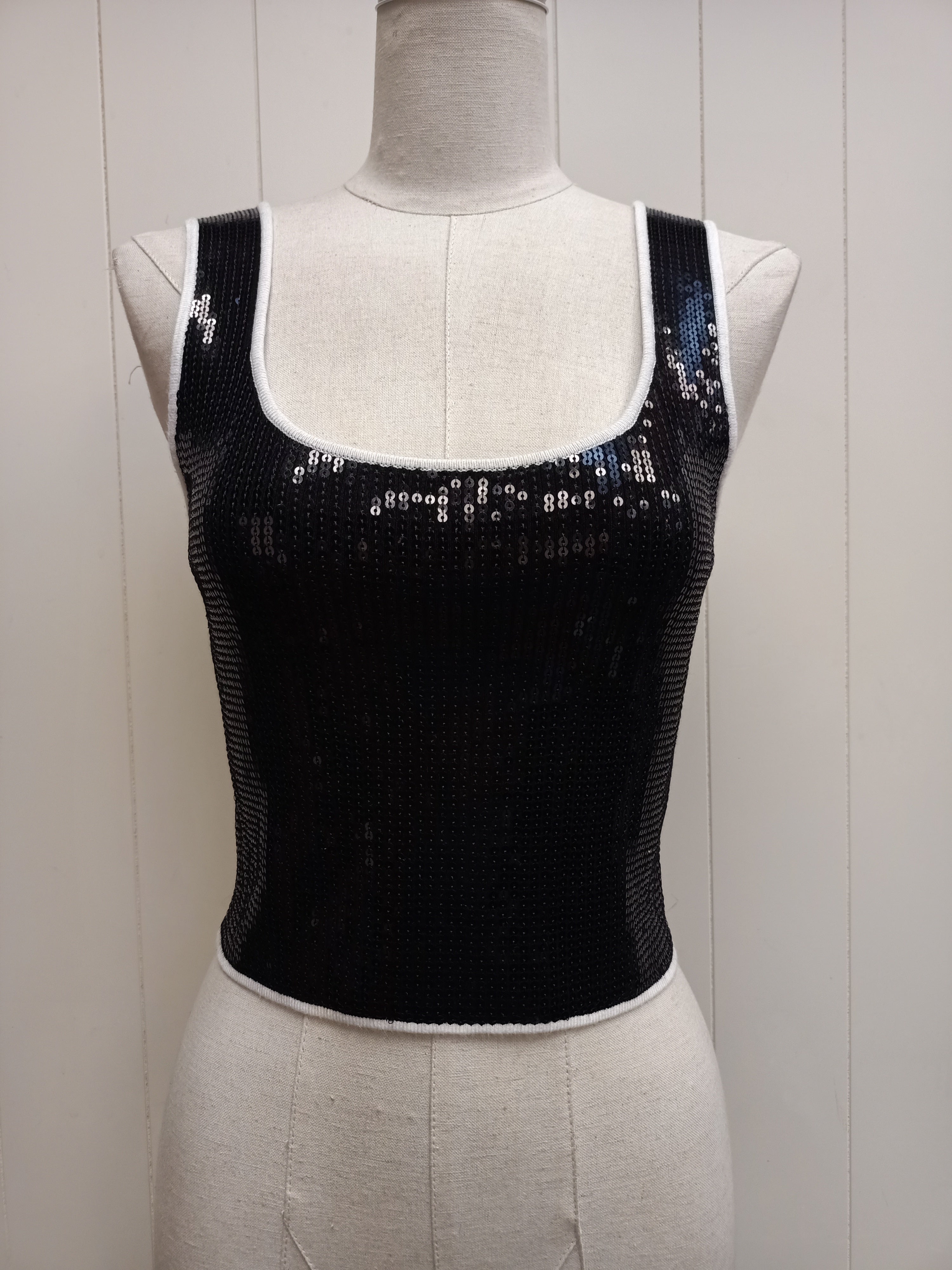 Sandro Black Sequins Shirt