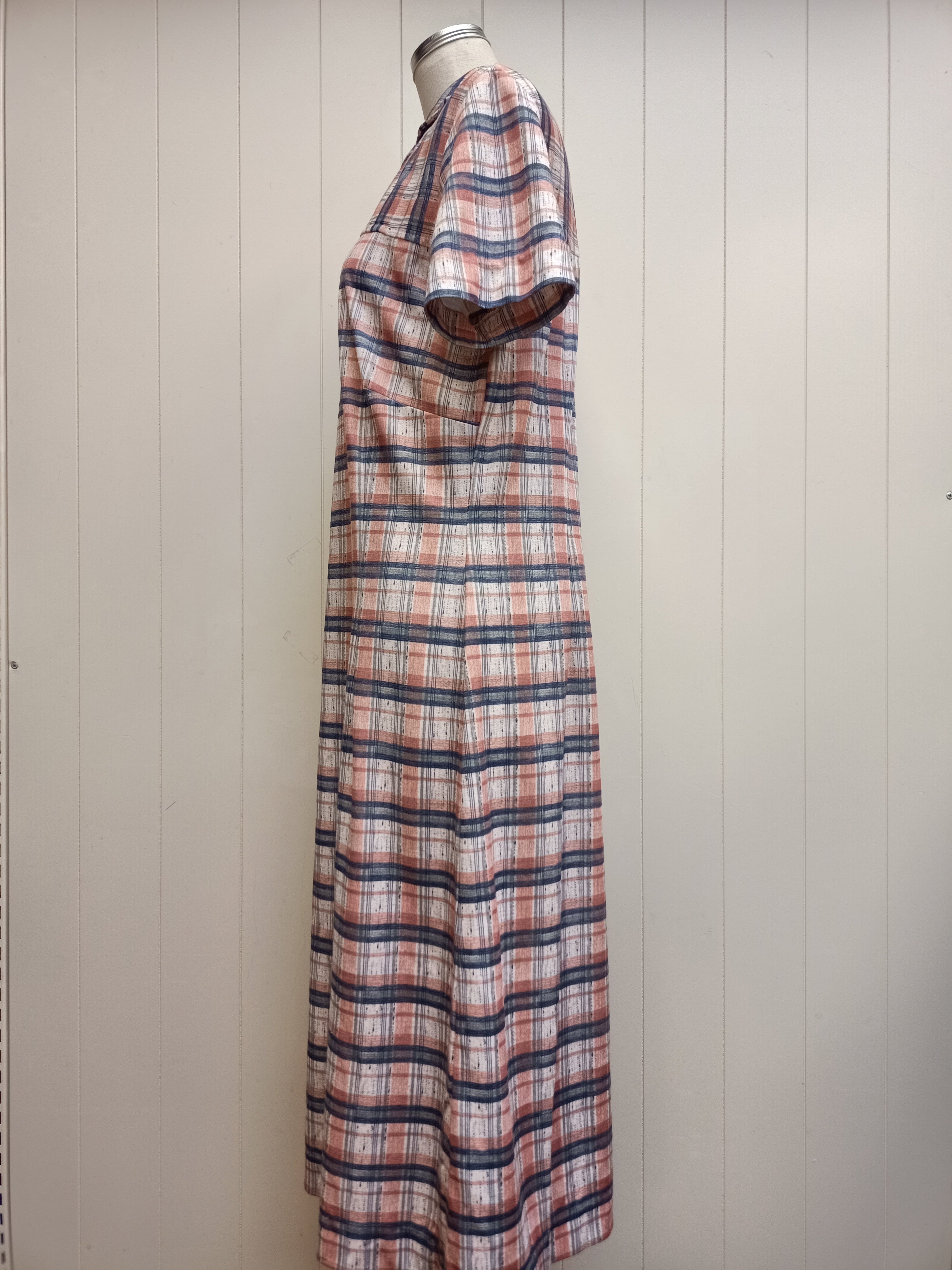 Vintage Peach Plaid Dress