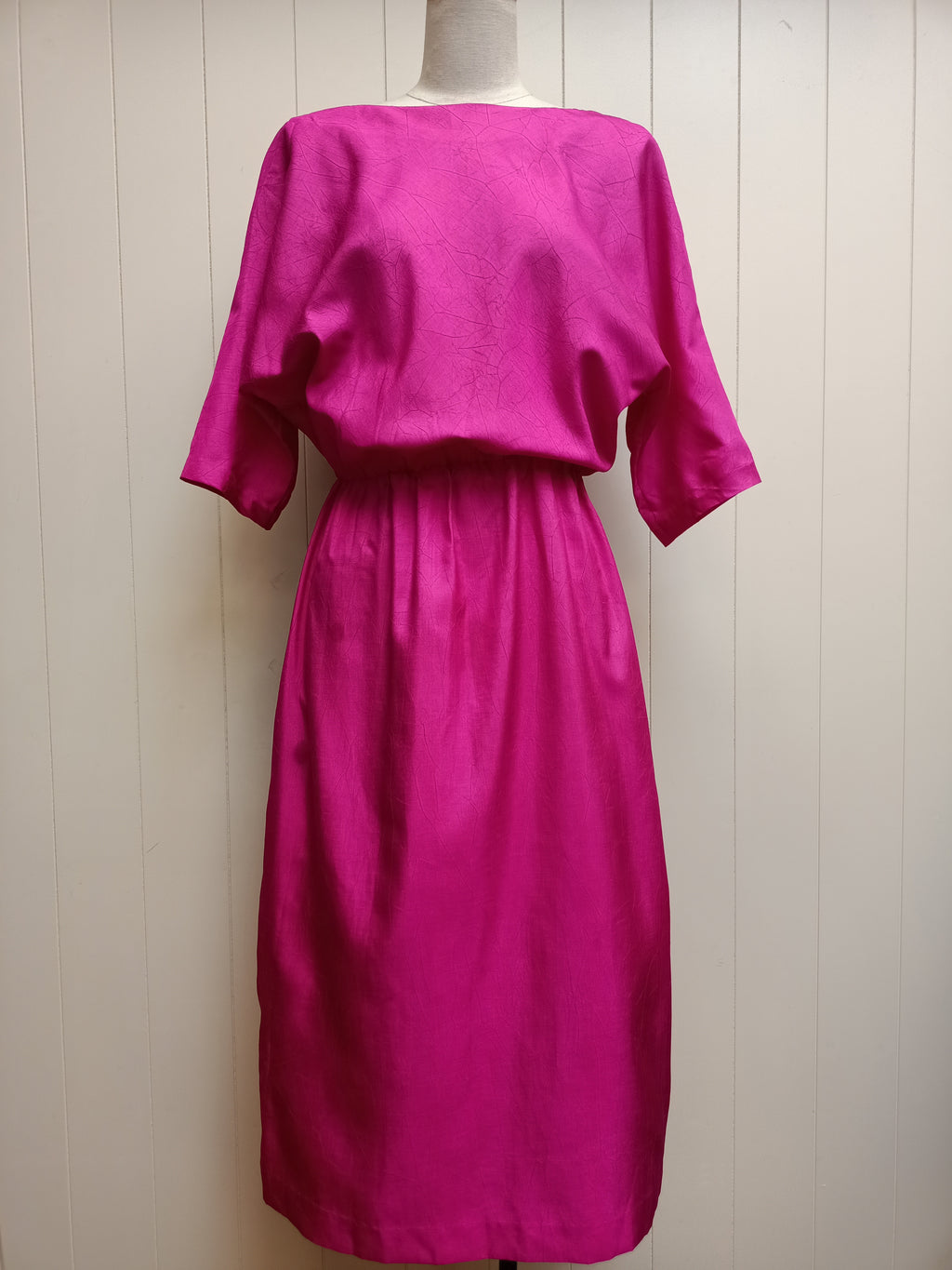 Vintage Magenta Cowl Back Dress