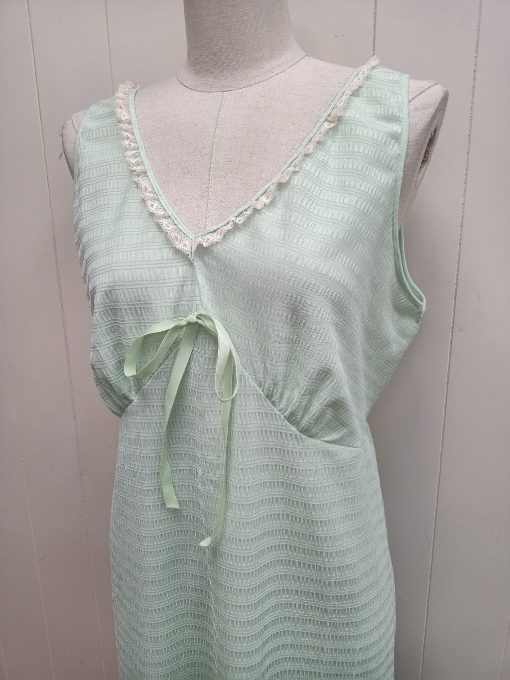 Vintage Mint Textured Stripe Nightie