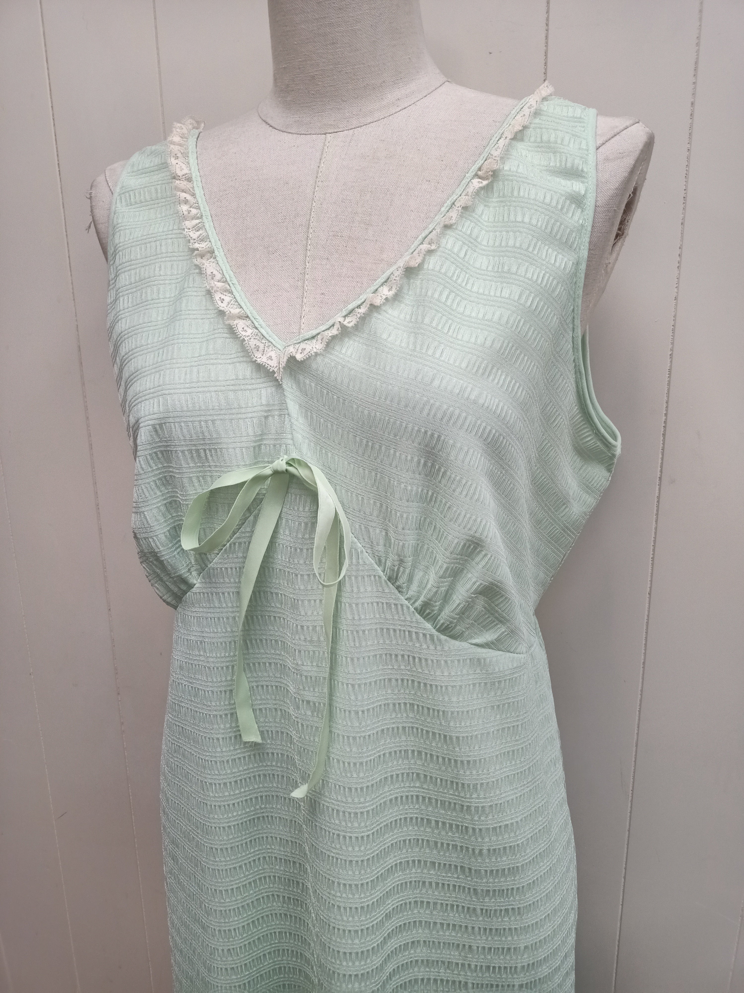 Vintage Mint Textured Stripe Nightie