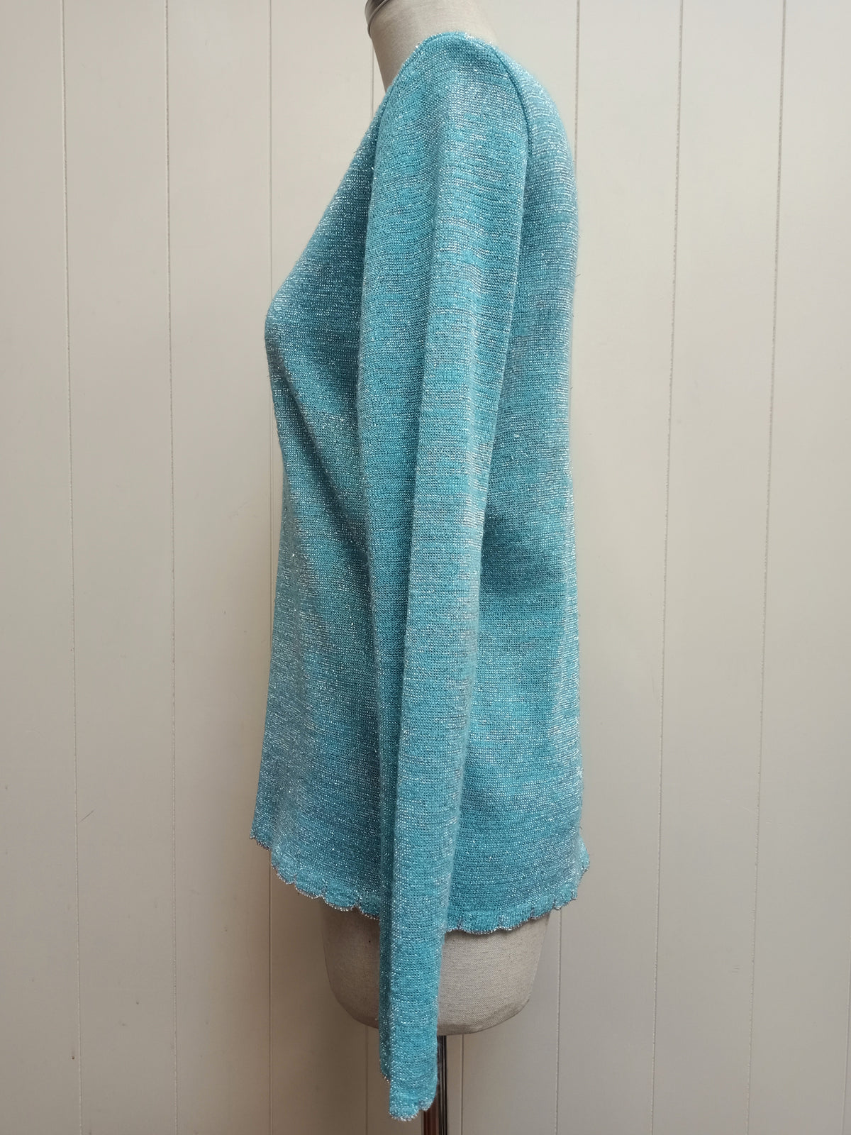 Vintage Turquoise Sparkly Sweater