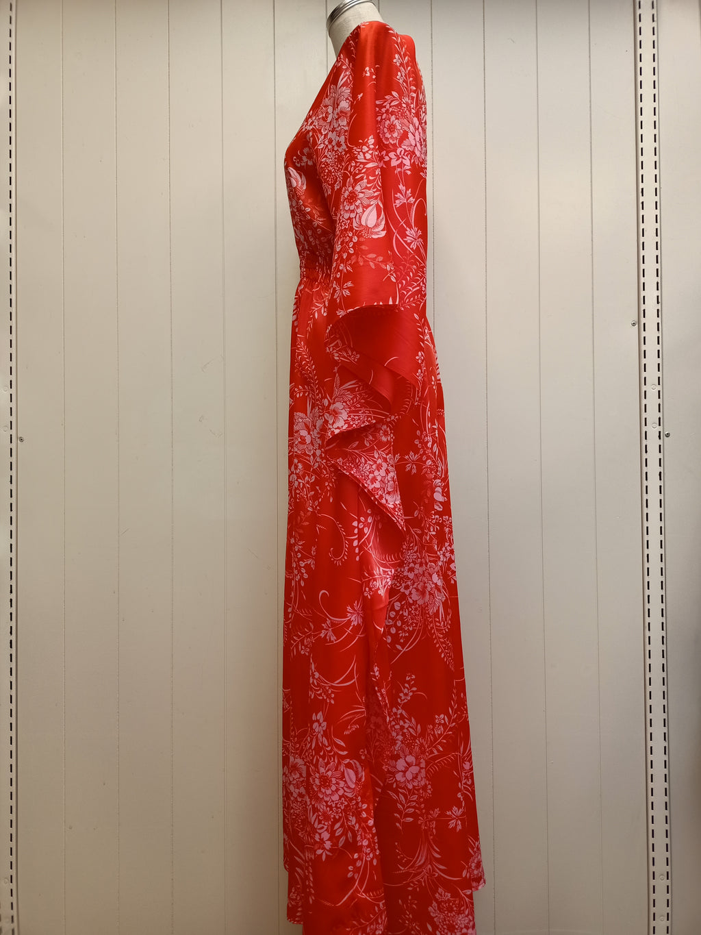 Vintage Orange Floral Caftan Maxi Dress