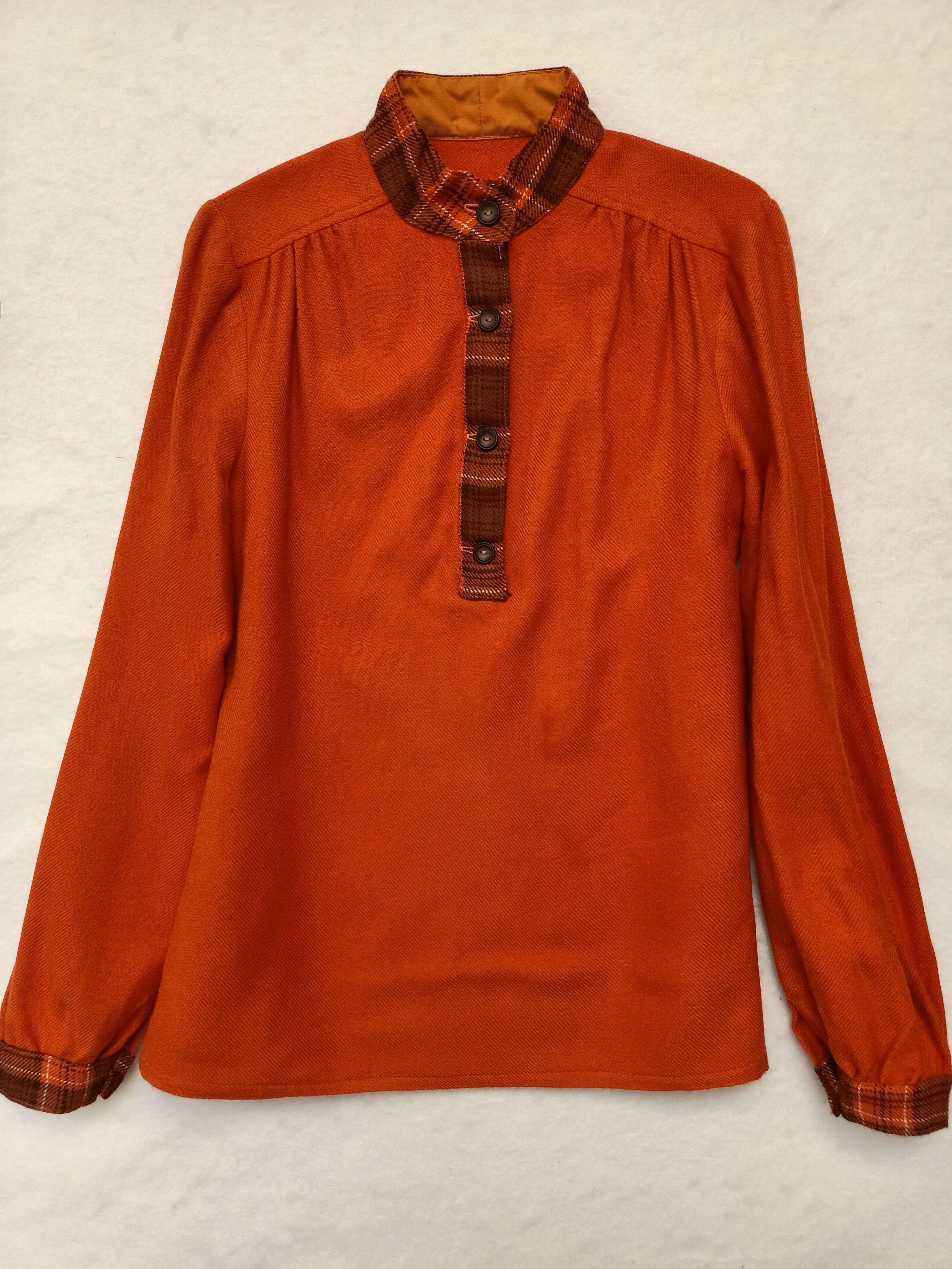 Vintage Orange Mock Turtleneck Shirt