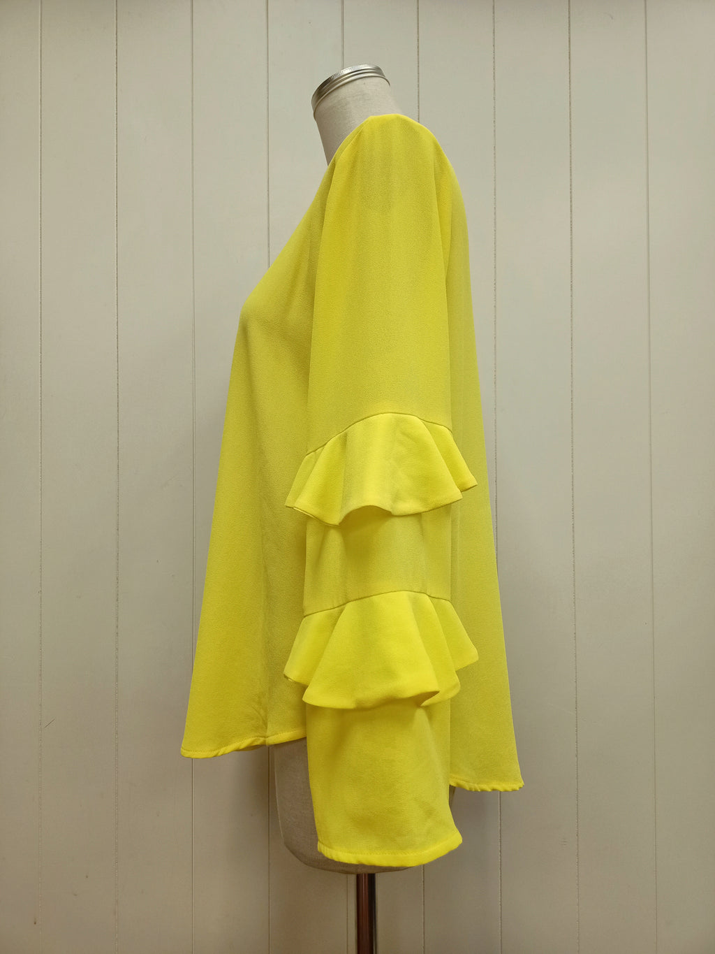 Jaclyn M Neon Yellow Ruffle Shirt