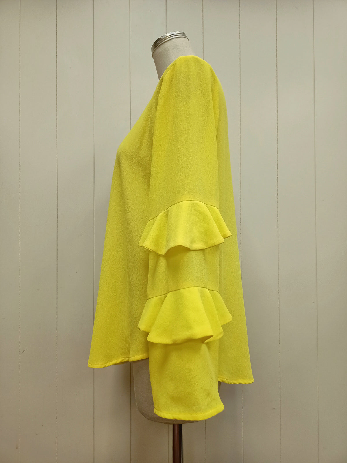 Jaclyn M Neon Yellow Ruffle Shirt