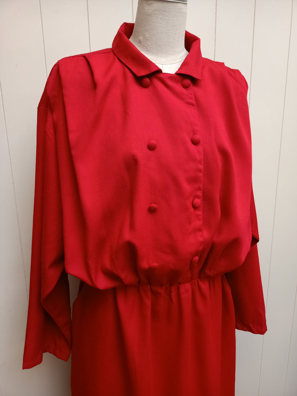 Vintage Double Breasted Red Dress