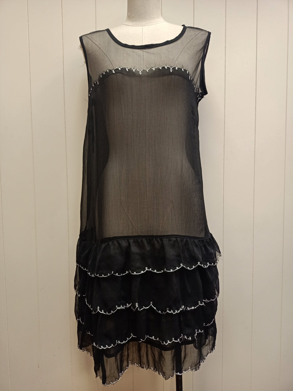 Barkins Ruffle Chiffon Dress