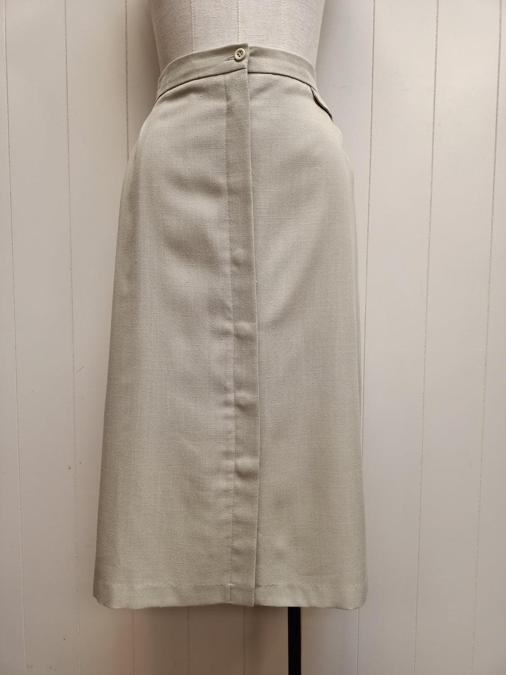 Vintage Beige Button Up Skirt