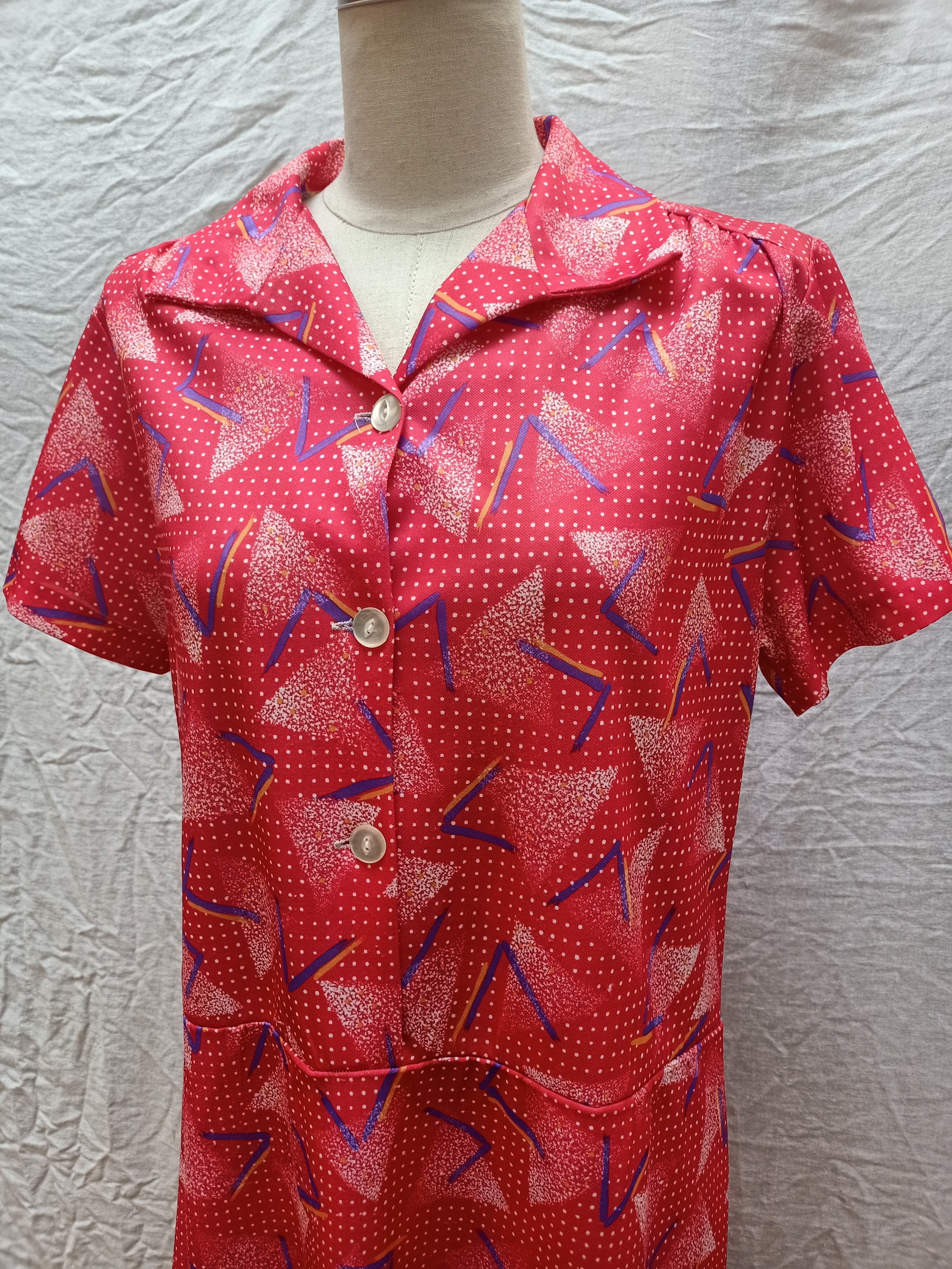 Vintage Pink Abstract Dress