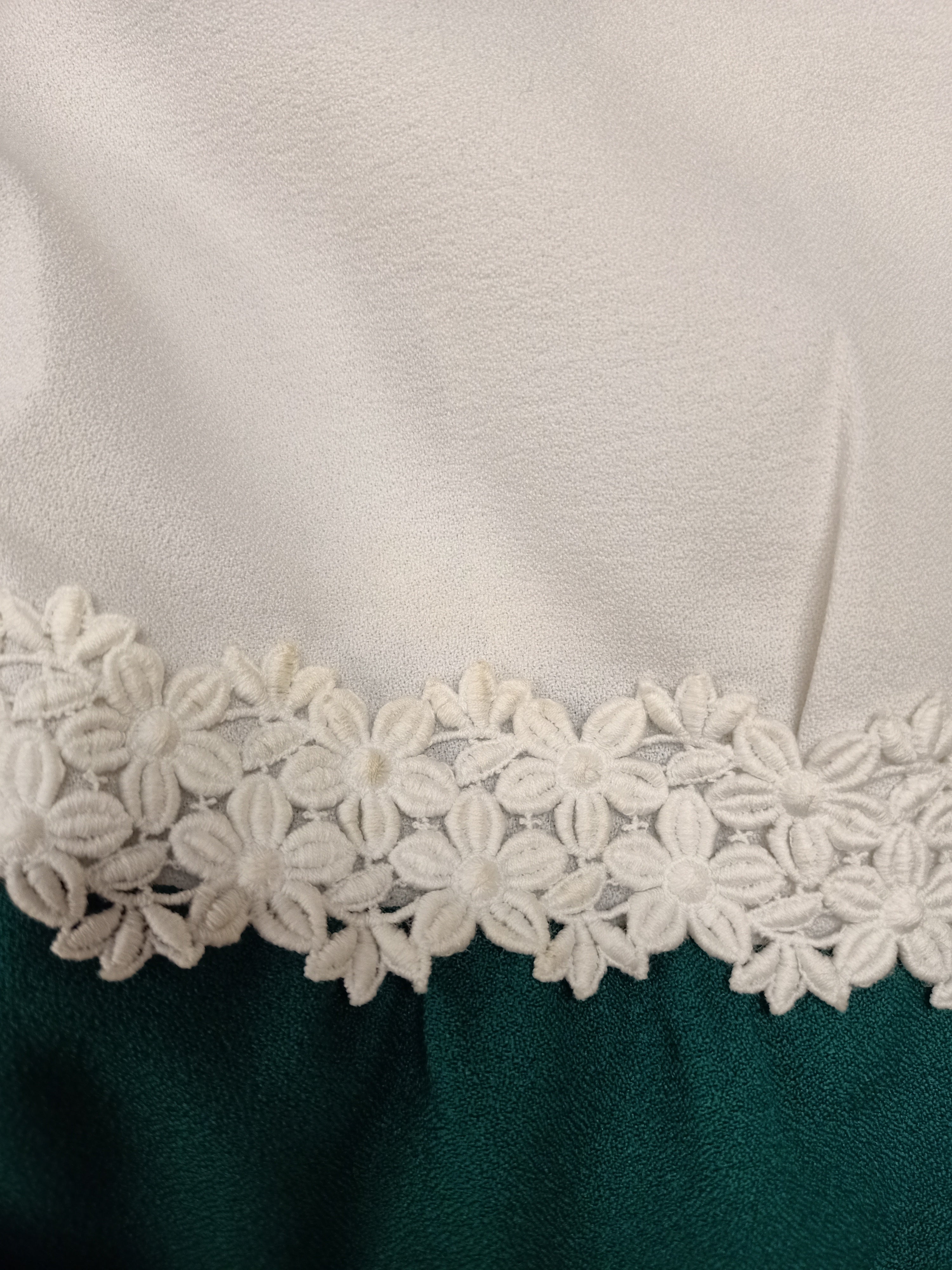 Vintage White & Green Maxi Dress