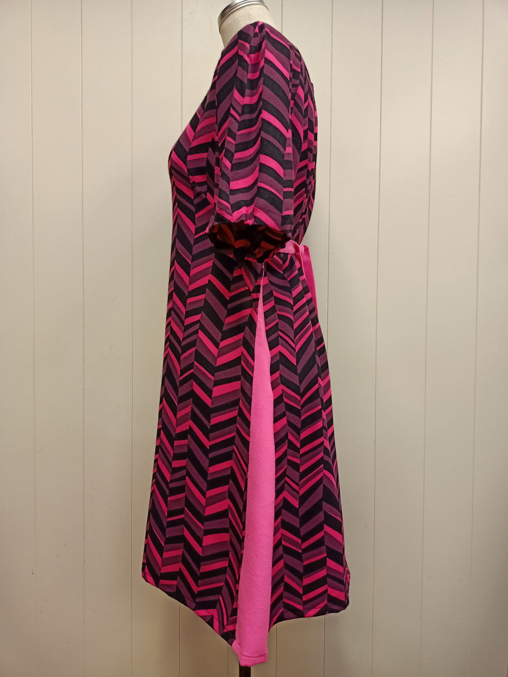 Vintage Asymmetric Chevron Dress