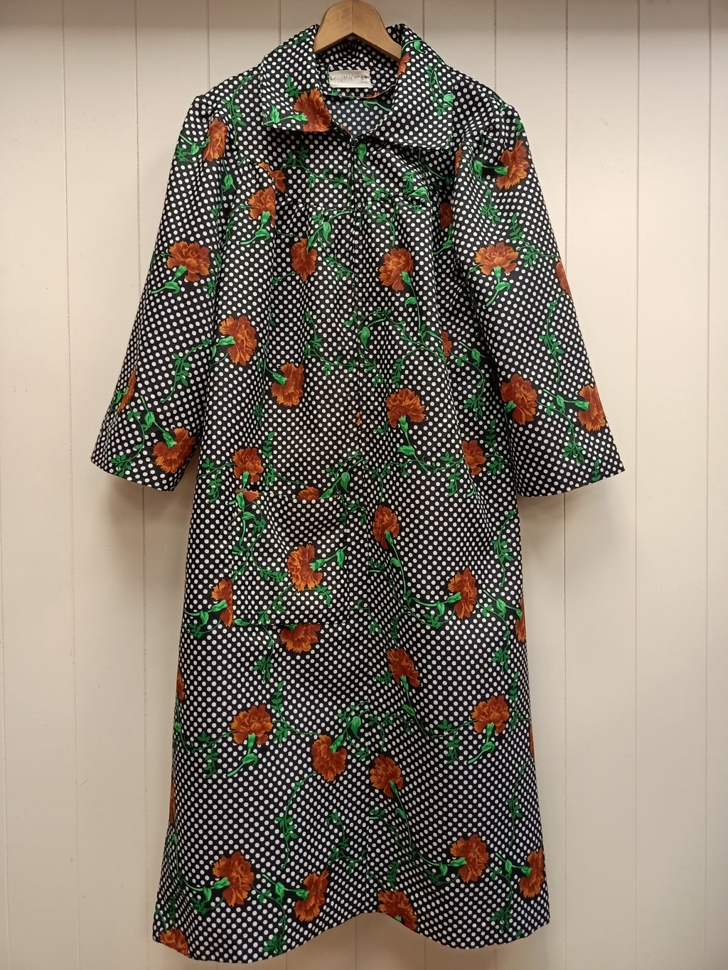Vintage Carnation Polka Dot Dress