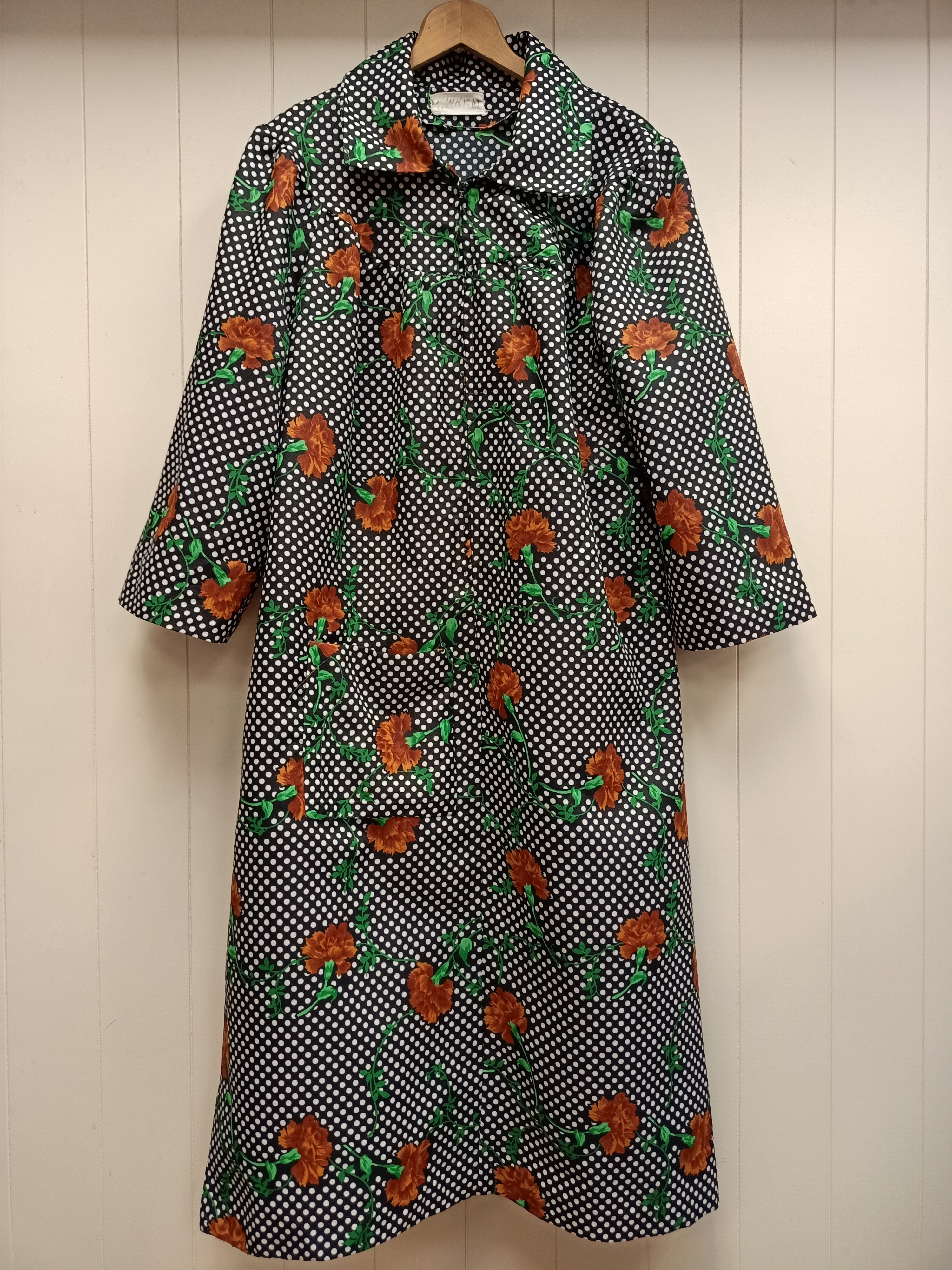Vintage Carnation Polka Dot Dress