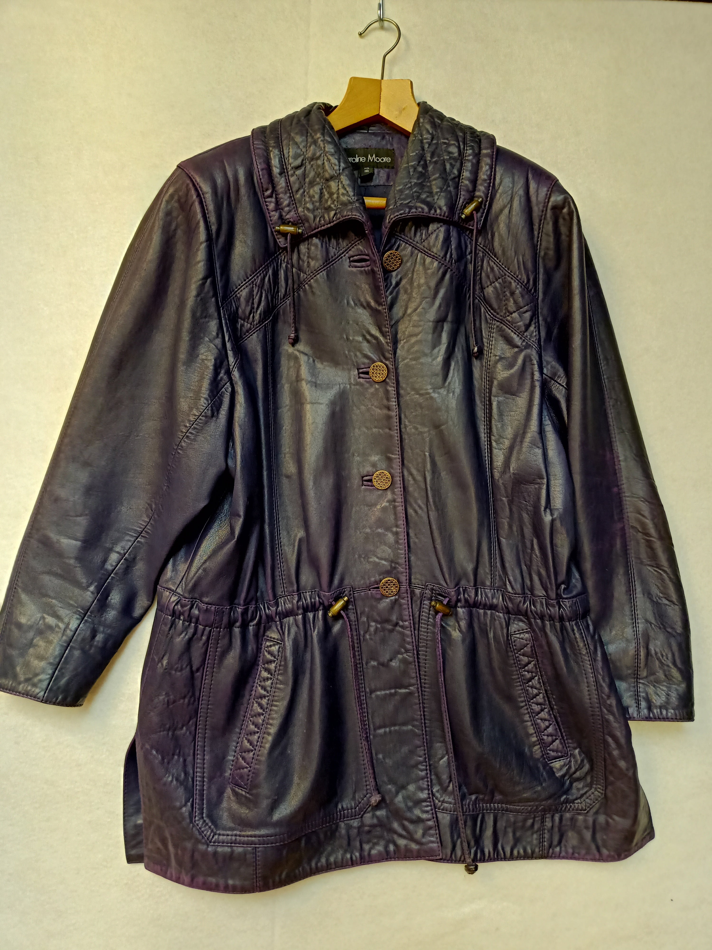 Leather Purple Parka