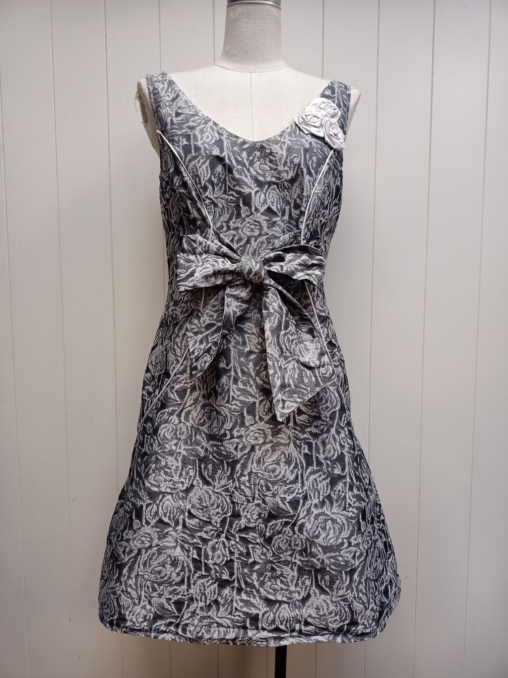 Annah Stretton Grey Jacquard Dress