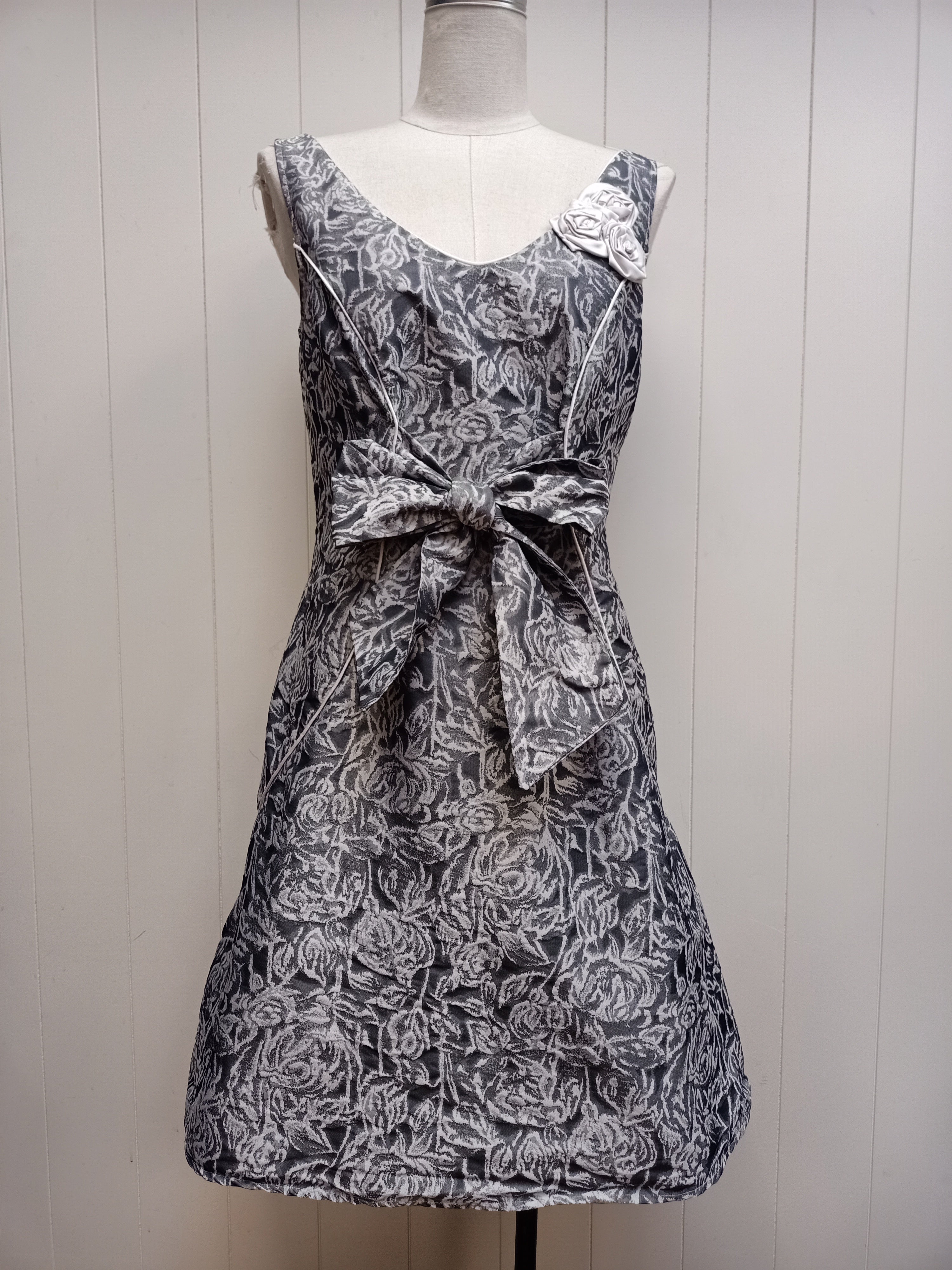 Annah Stretton Grey Jacquard Dress