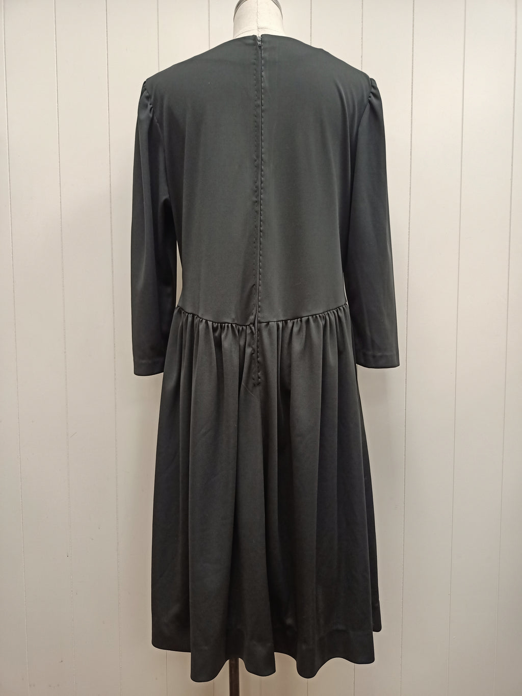 Vintage Drop Waist Black Dress