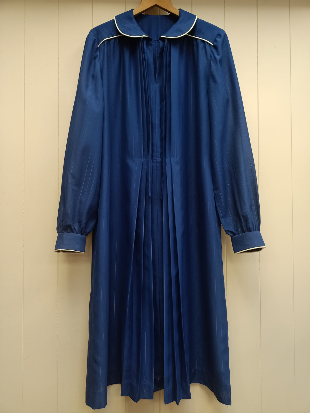Vintage Blue Striped Chiffon Dress