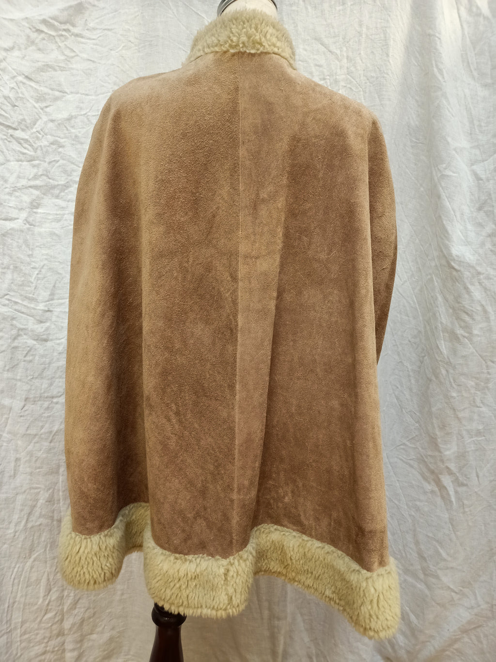 Suede & Sherpa Cape
