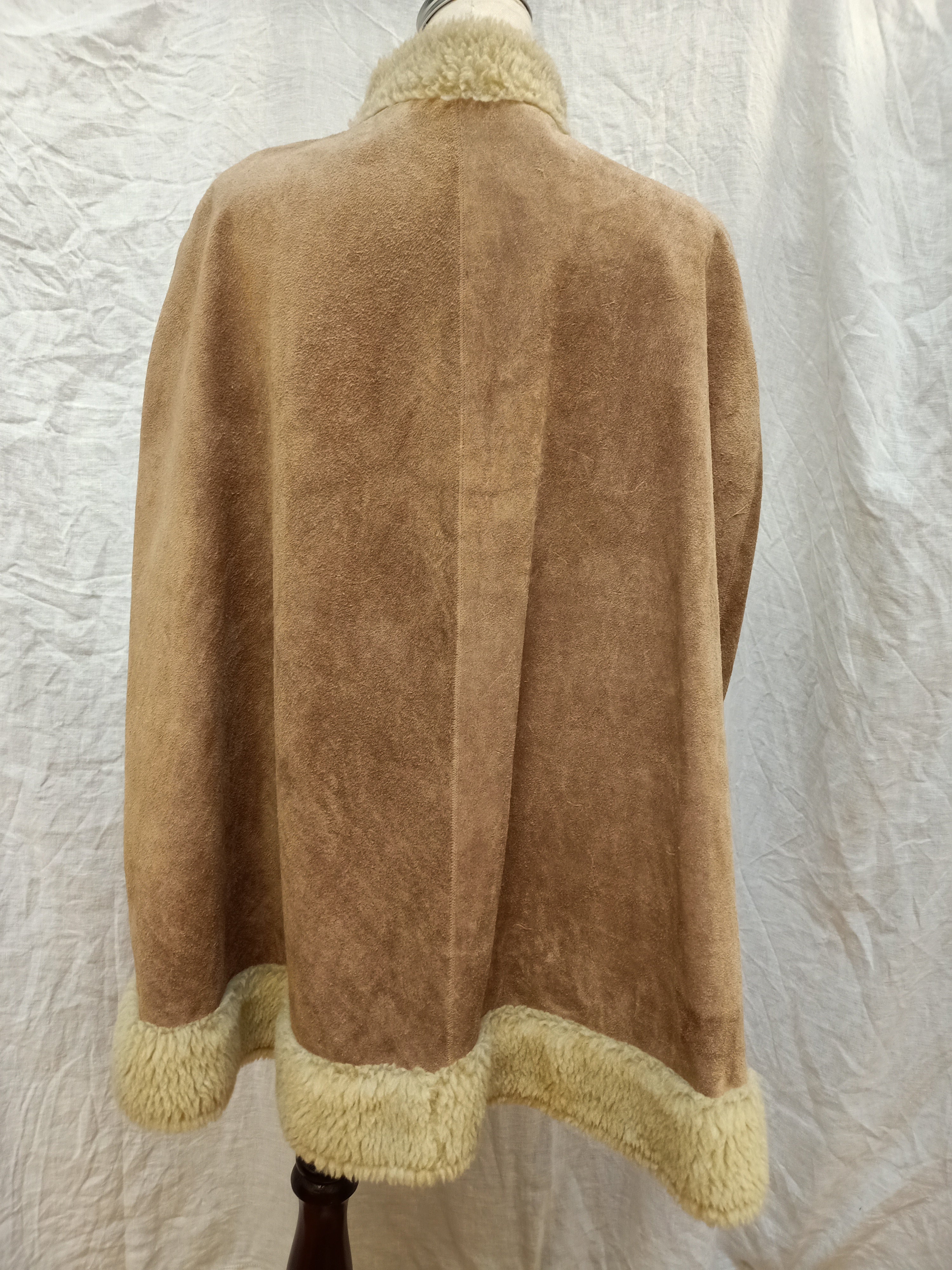 Suede & Sherpa Cape