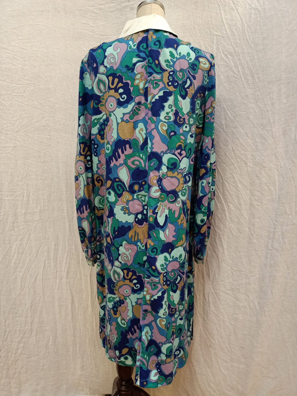 Vintage Abstract Blue Dress