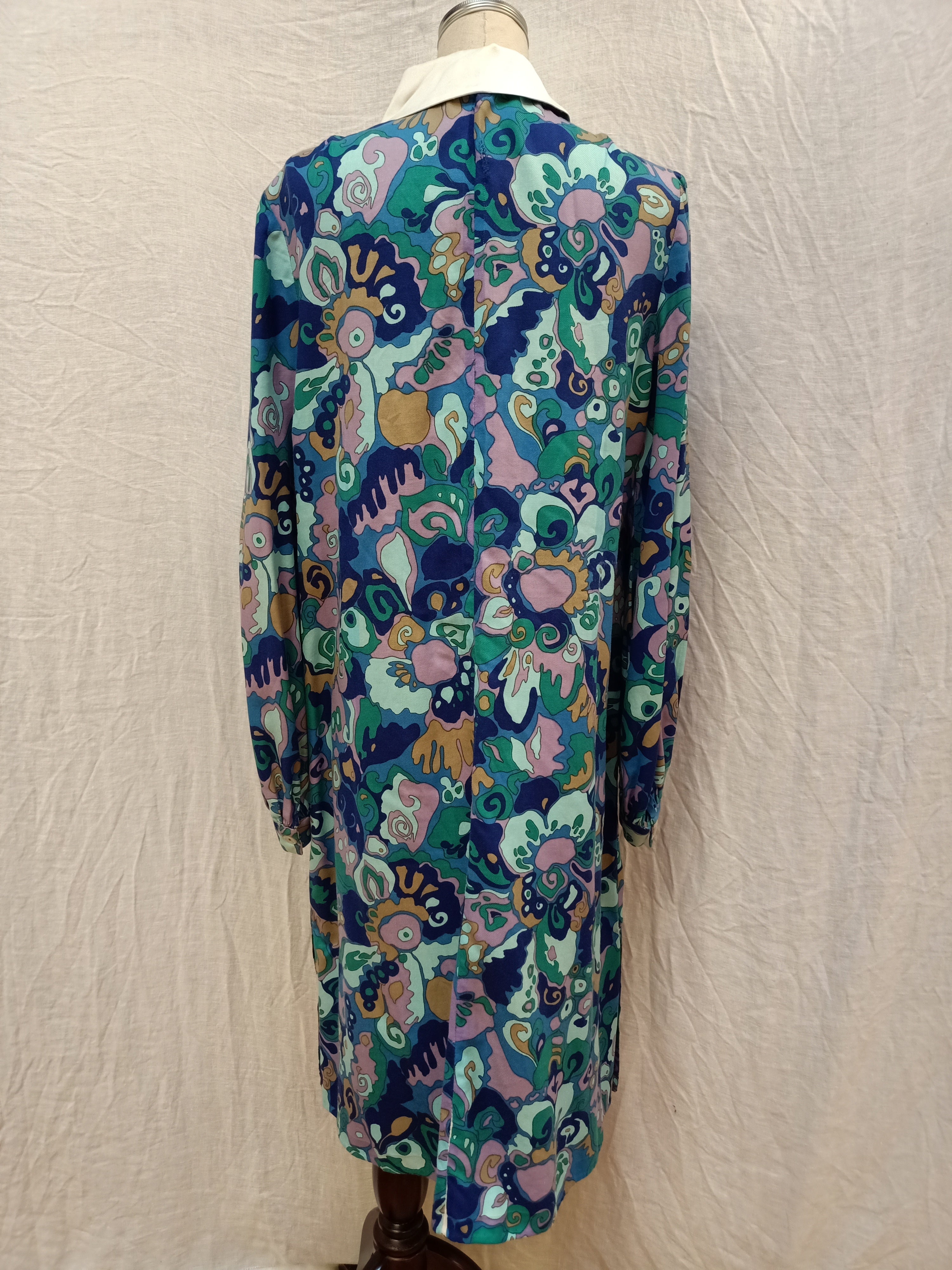 Vintage Abstract Blue Dress