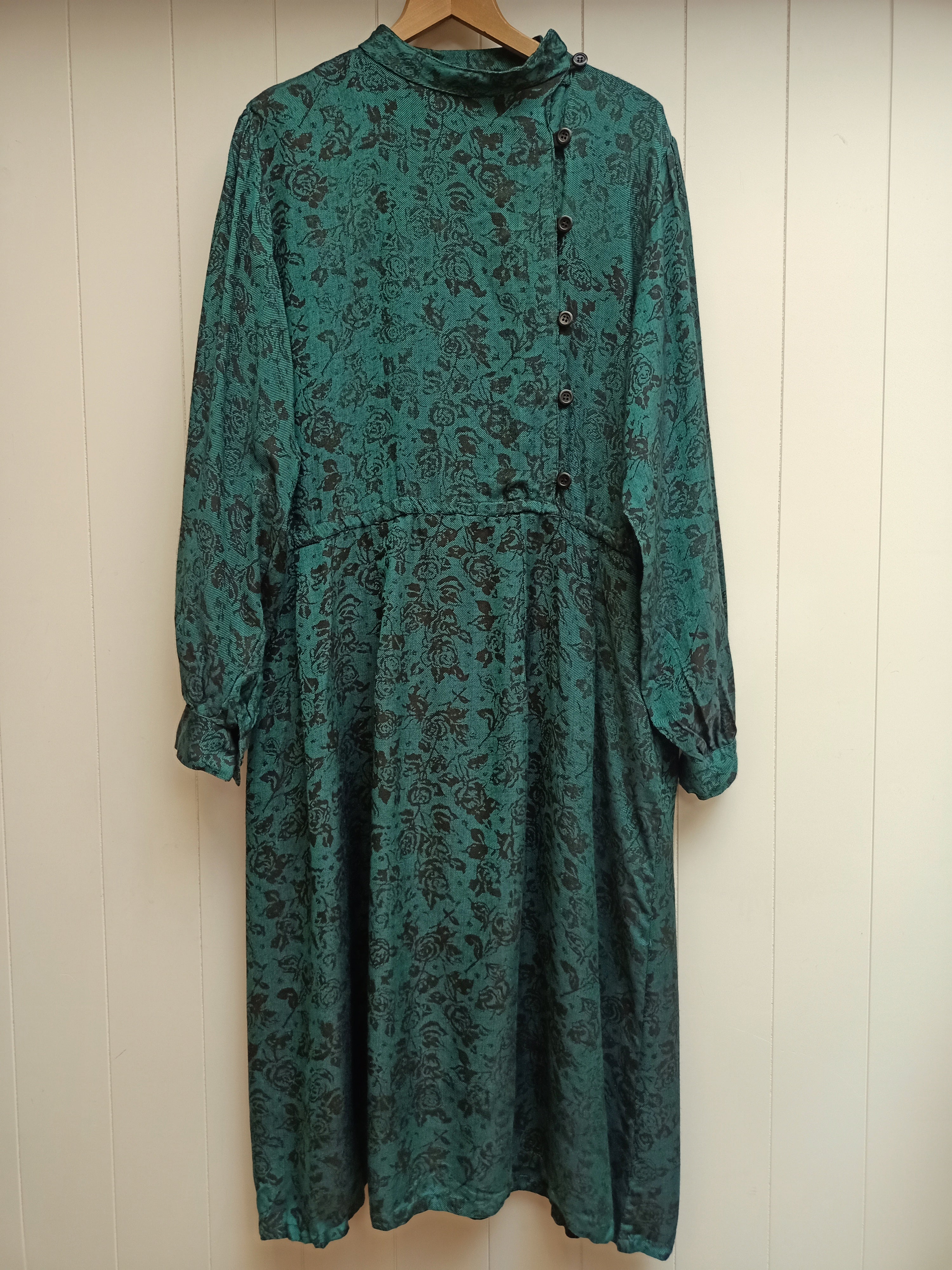 Vintage Teal Rose Dress