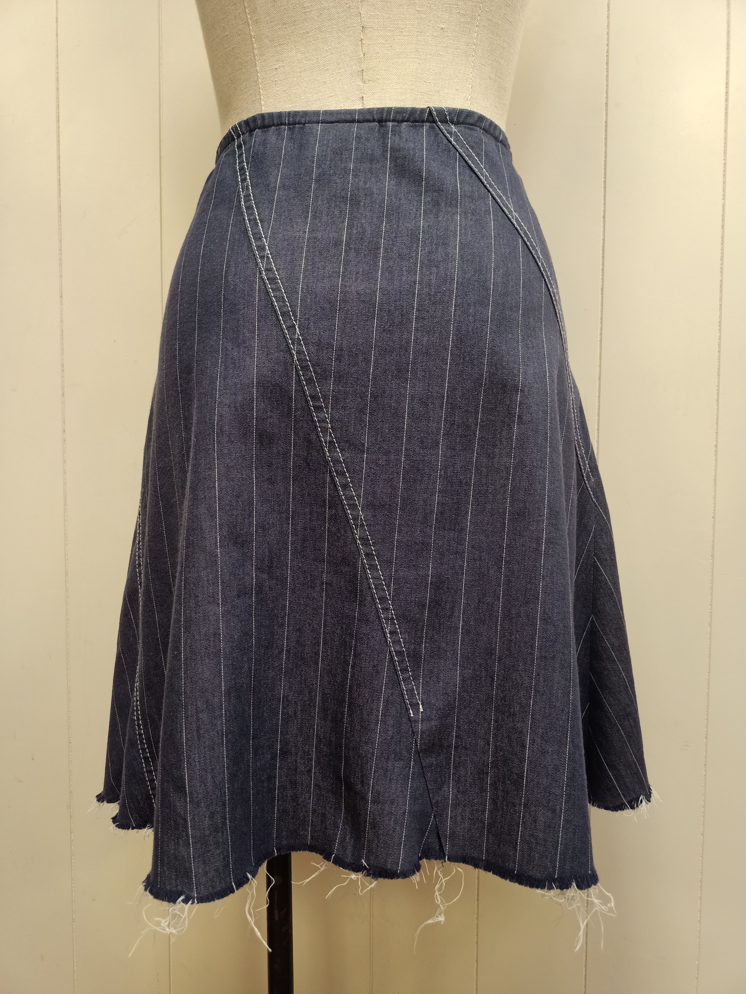 G2 George Gross Assymetric Pinstripe Skirt
